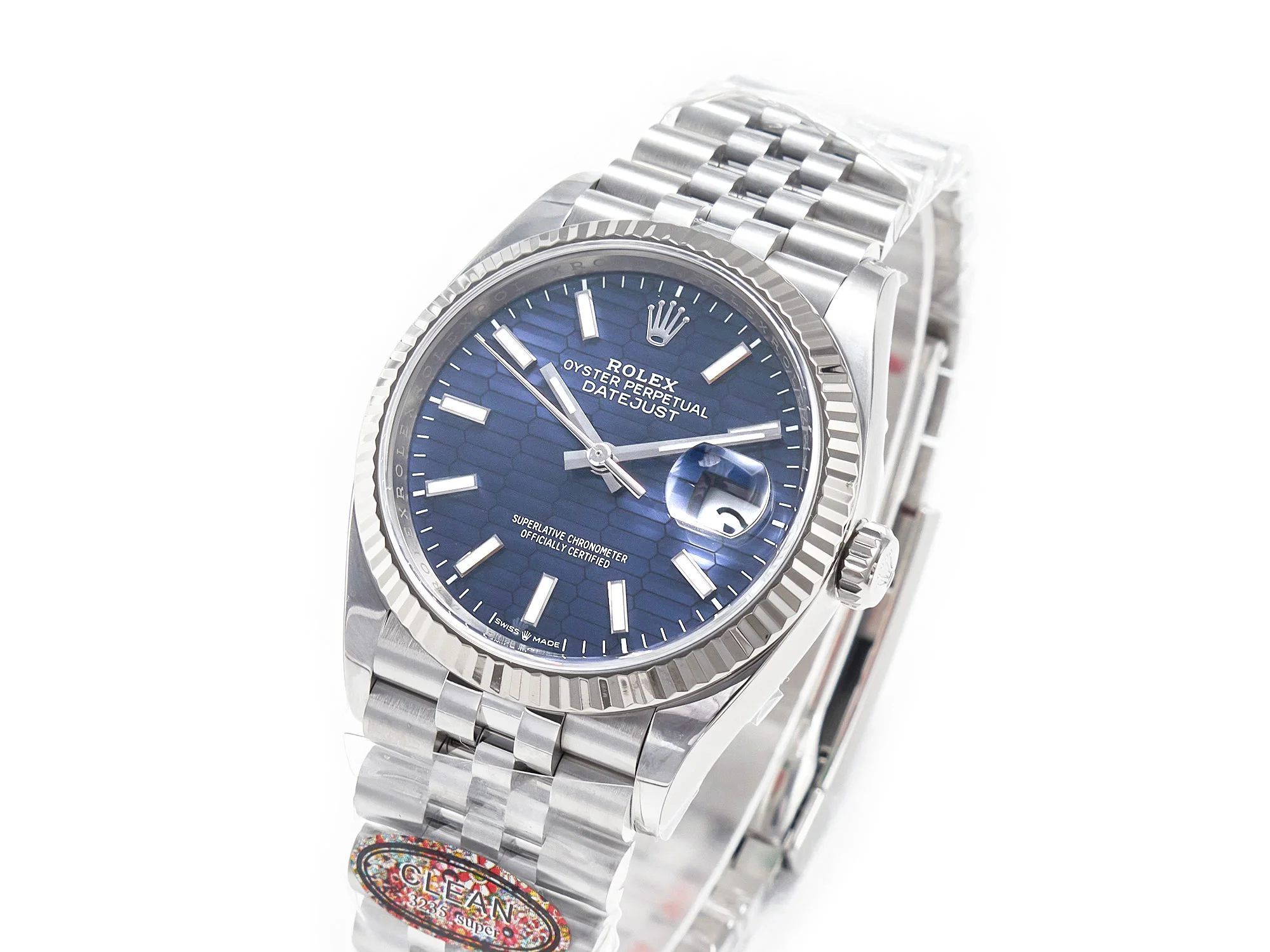 DateJust 36MM 126234 SS Clean 1:1 Best Edition Blue Fluted Dial on SS Jubilee Bracelet VR3235
