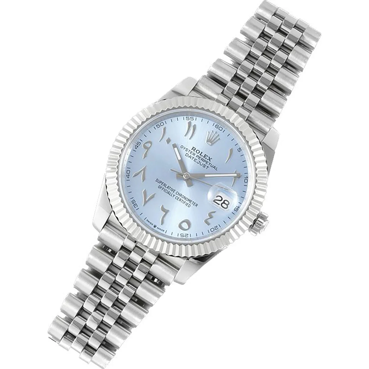 Datejust 41 126300 Ice Blue Dial with Arabic Numerals in Steel