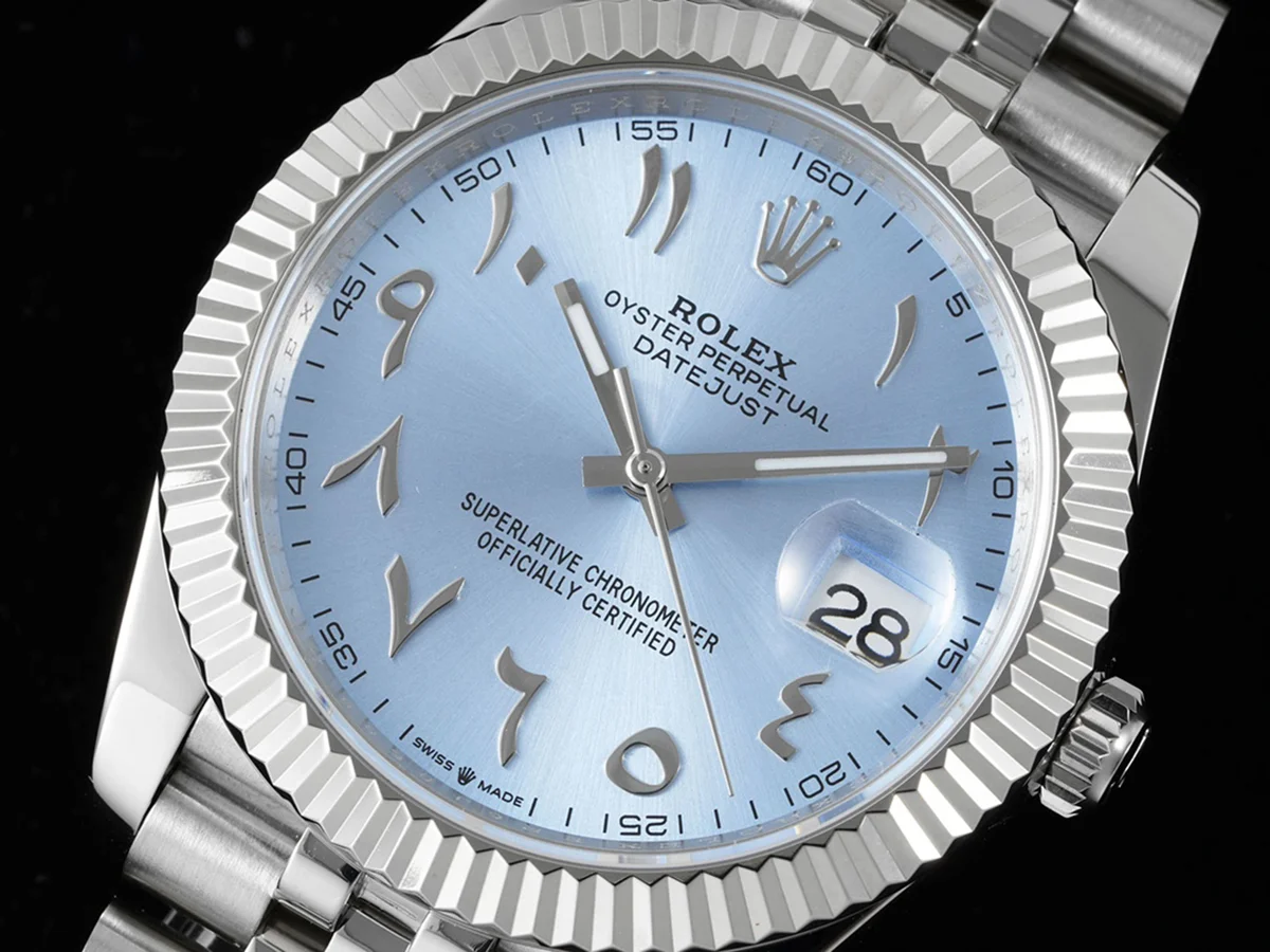 Datejust 41 126300 Ice Blue Dial with Arabic Numerals in Steel
