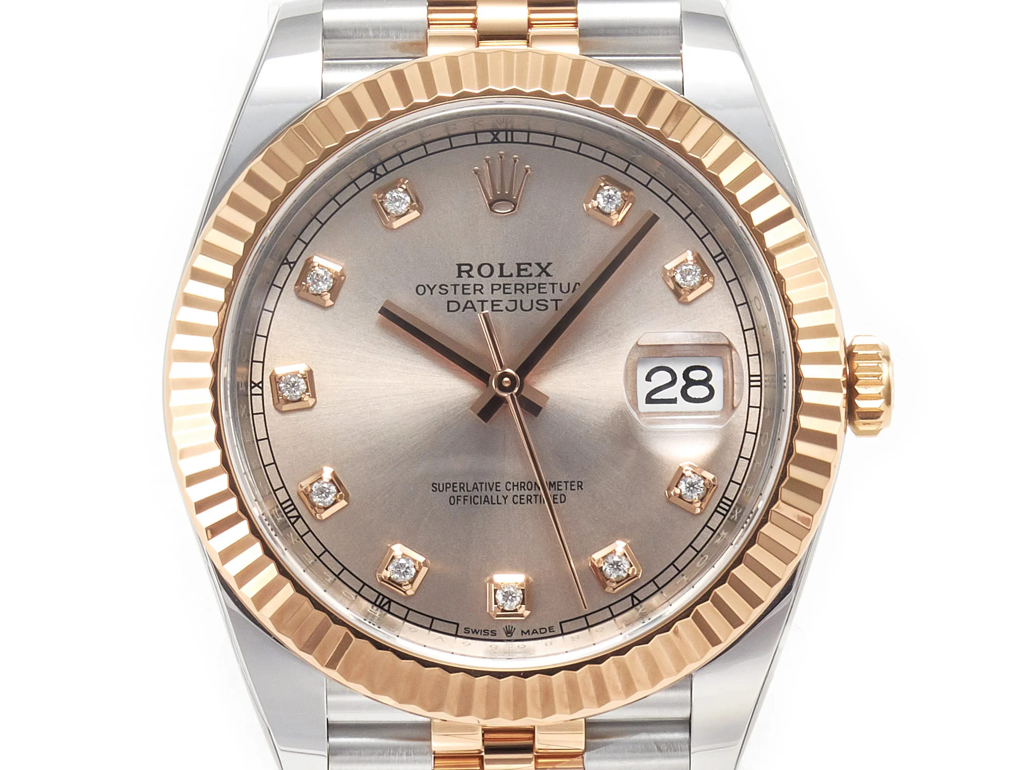 DateJust 41 126331 904L SS/RG Clean 1:1 Best Edition Steel Silver Diamond Stick Dial on Jubilee Bracelet VR3235