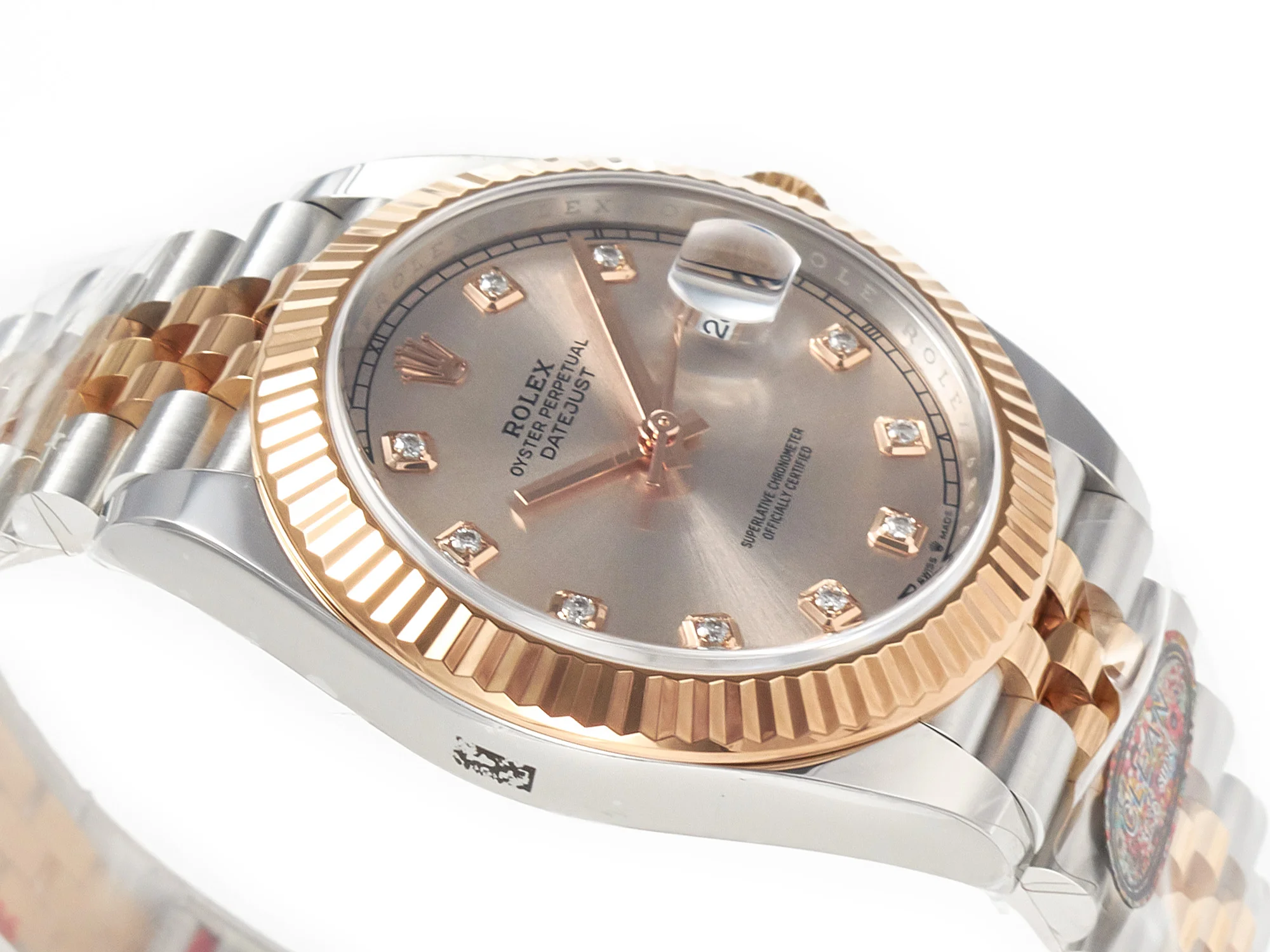 DateJust 41 126331 904L SS/RG Clean 1:1 Best Edition Steel Silver Diamond Stick Dial on Jubilee Bracelet VR3235