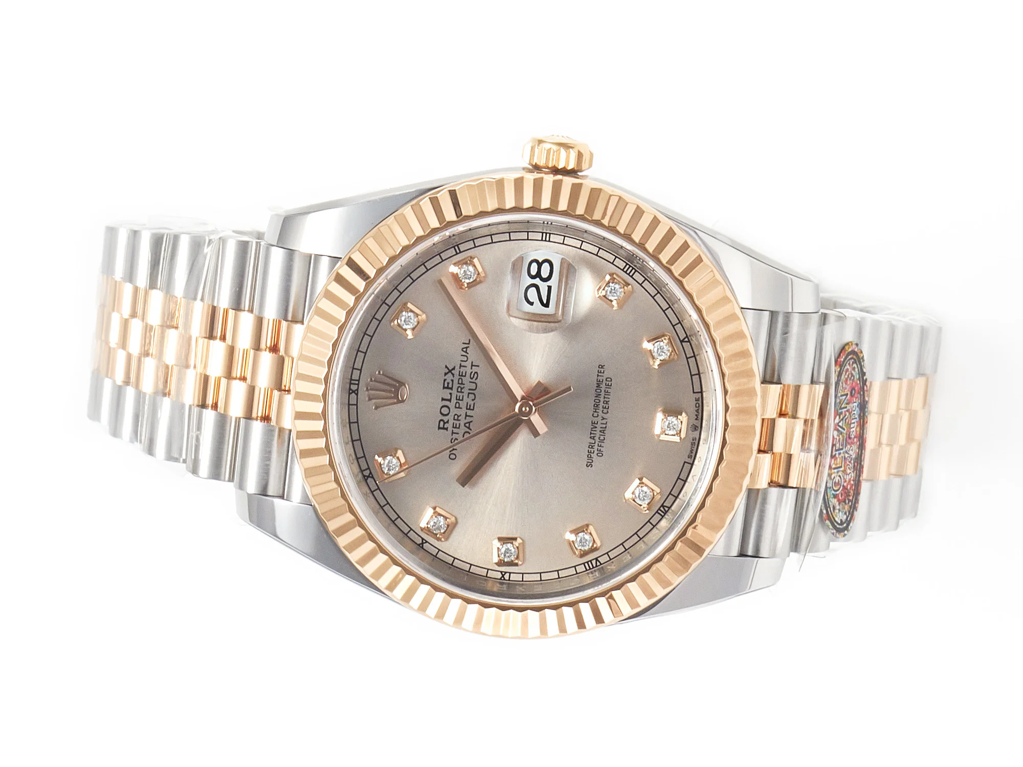 DateJust 41 126331 904L SS/RG Clean 1:1 Best Edition Steel Silver Diamond Stick Dial on Jubilee Bracelet VR3235