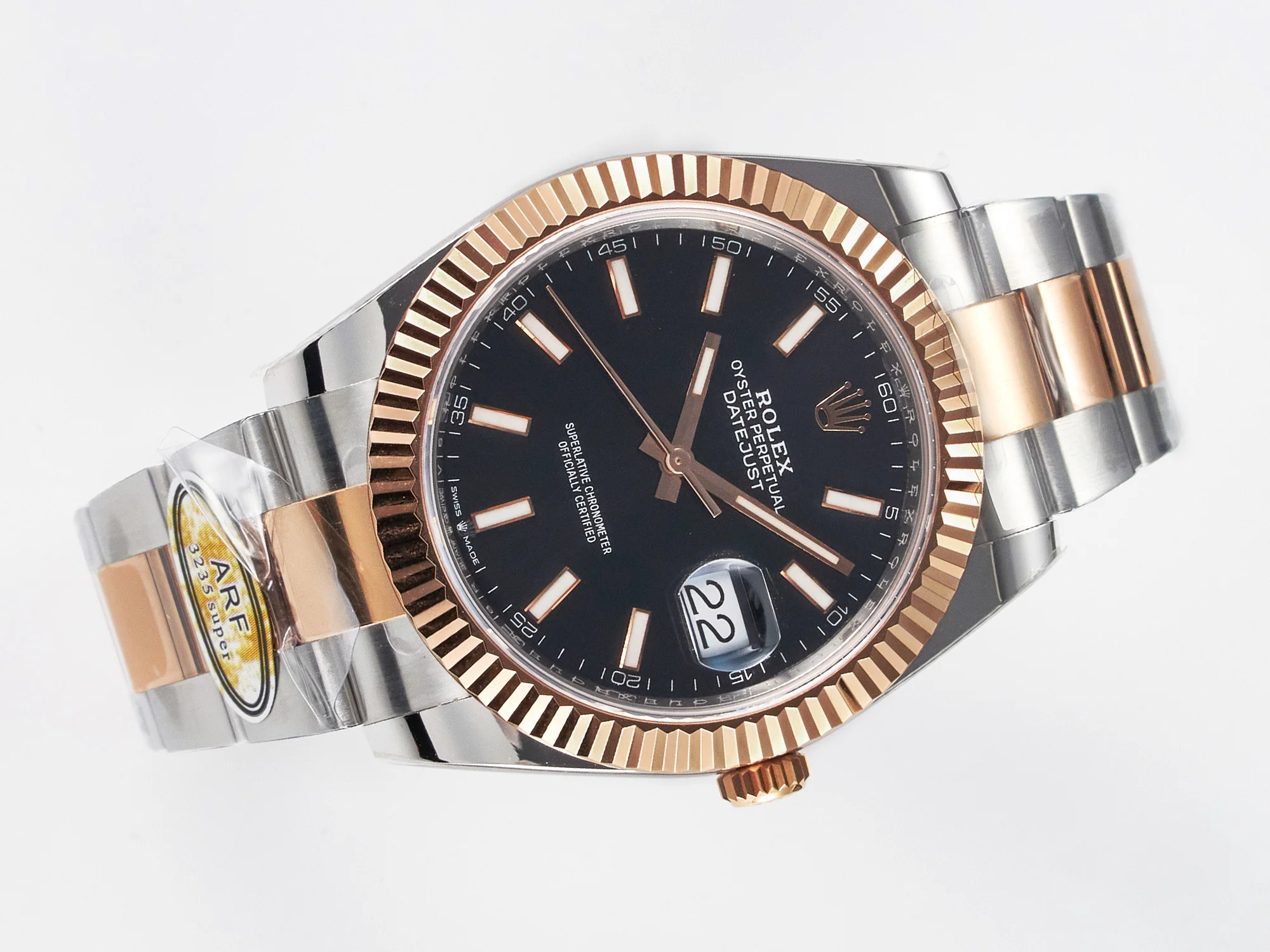 DateJust 41 126331 ARF 1:1 Best Edition 904L Steel Black Dial on SS/RG Oyster Bracelet SH3235(Gain Weight)