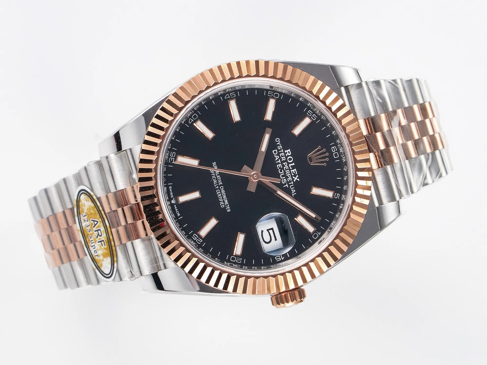 DateJust 41 126331 ARF 1:1 Best Edition 904L Steel Black Dial on SS/RG Jubilee Bracelet SH3235(Gain Weight)