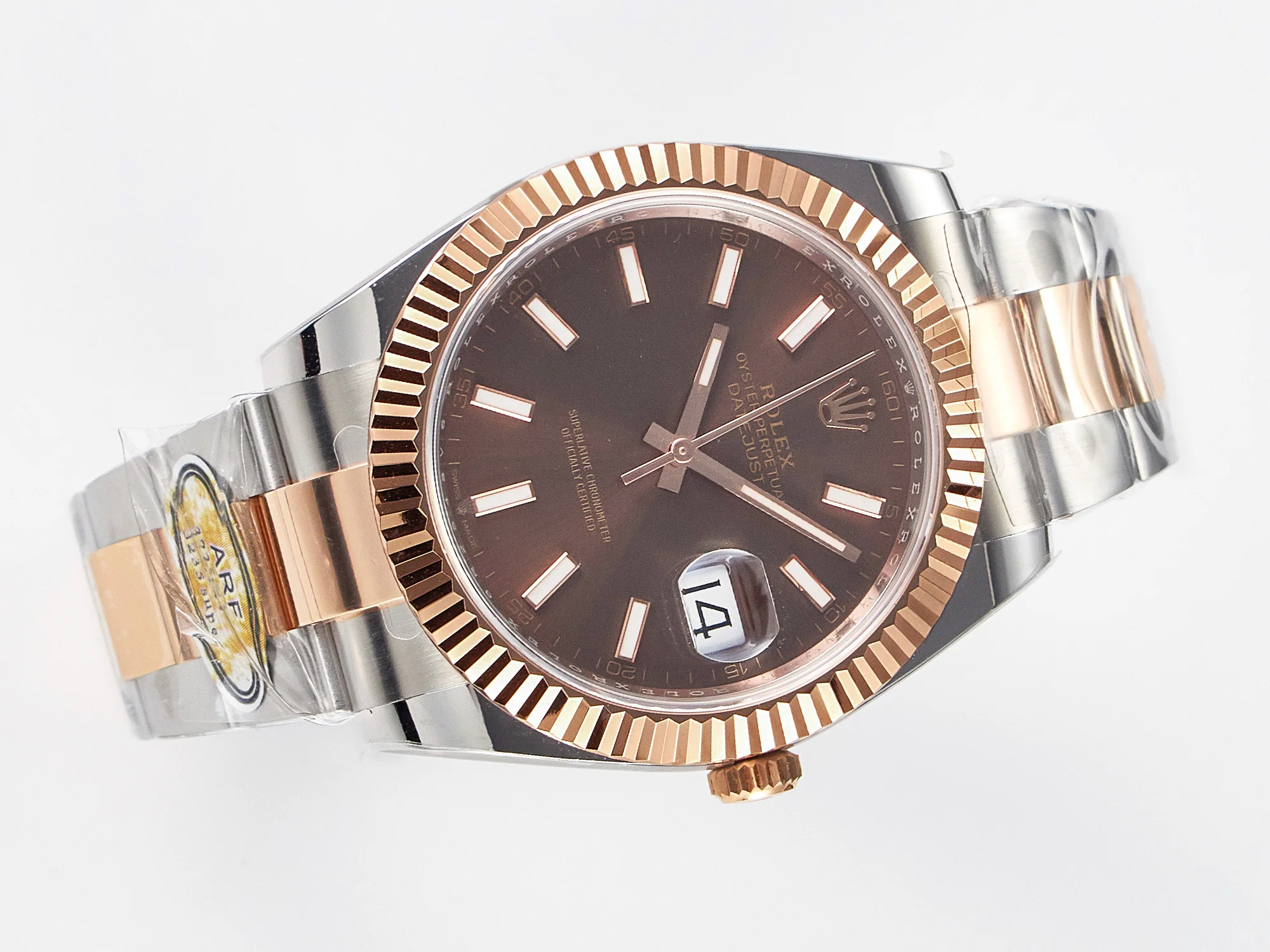 DateJust 41 126331 ARF 1:1 Best Edition 904L Steel Brown Dial on SS/RG Oyster Bracelet SH3235(Gain Weight)