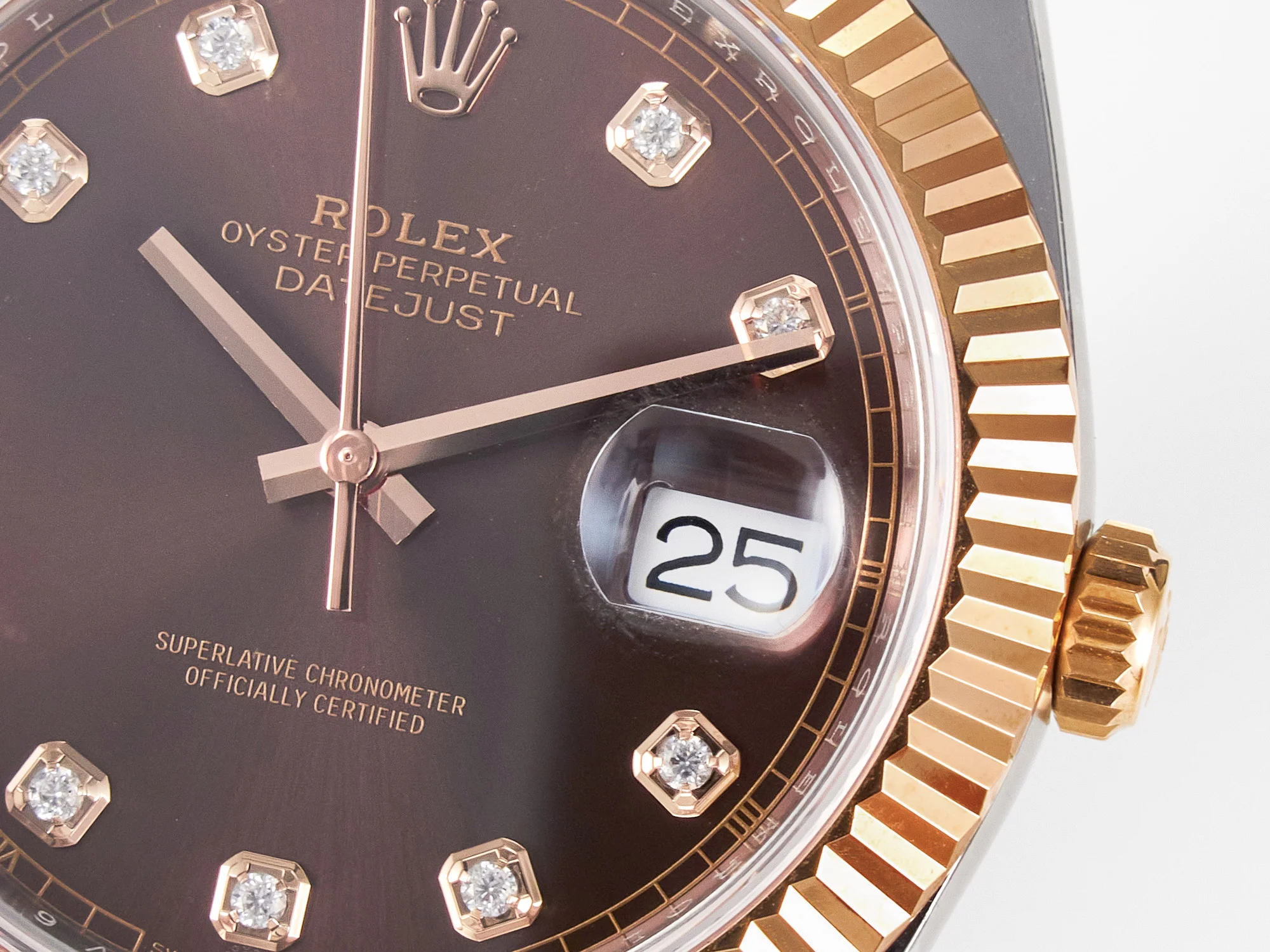 DateJust 41 126331 ARF 1:1 Best Edition 904L Steel Brown Diamonds Dial on SS/RG Jubilee Bracelet SH3235(Gain Weight)