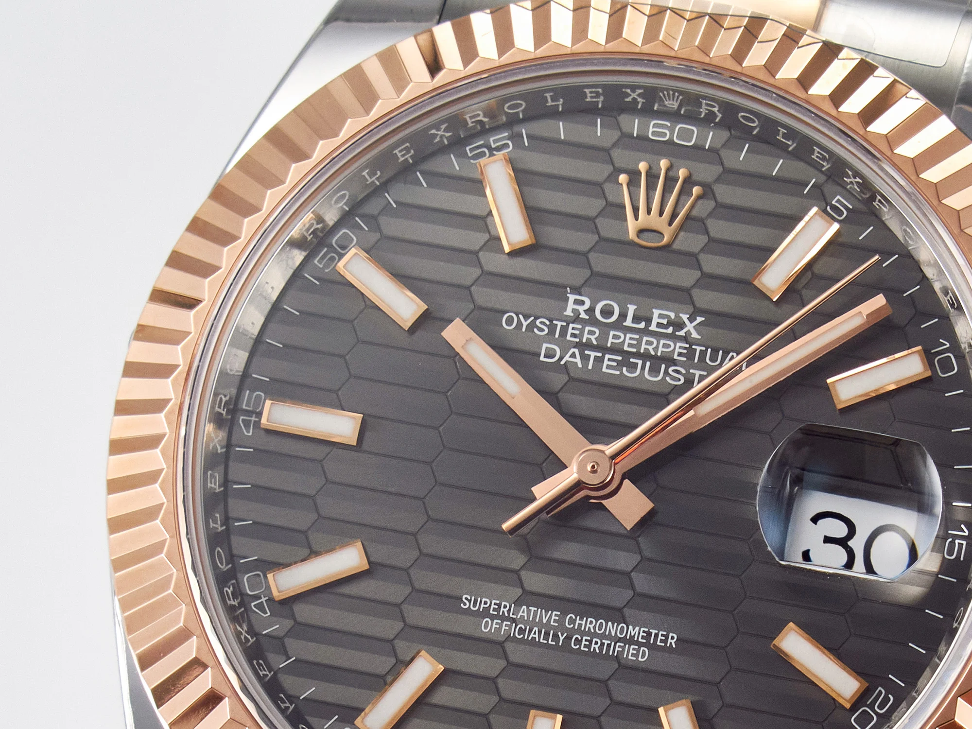 DateJust 41 126331 ARF 1:1 Best Edition 904L Steel Gray Textured Dial on SS/RG Oyster Bracelet SH3235(Gain Weight)
