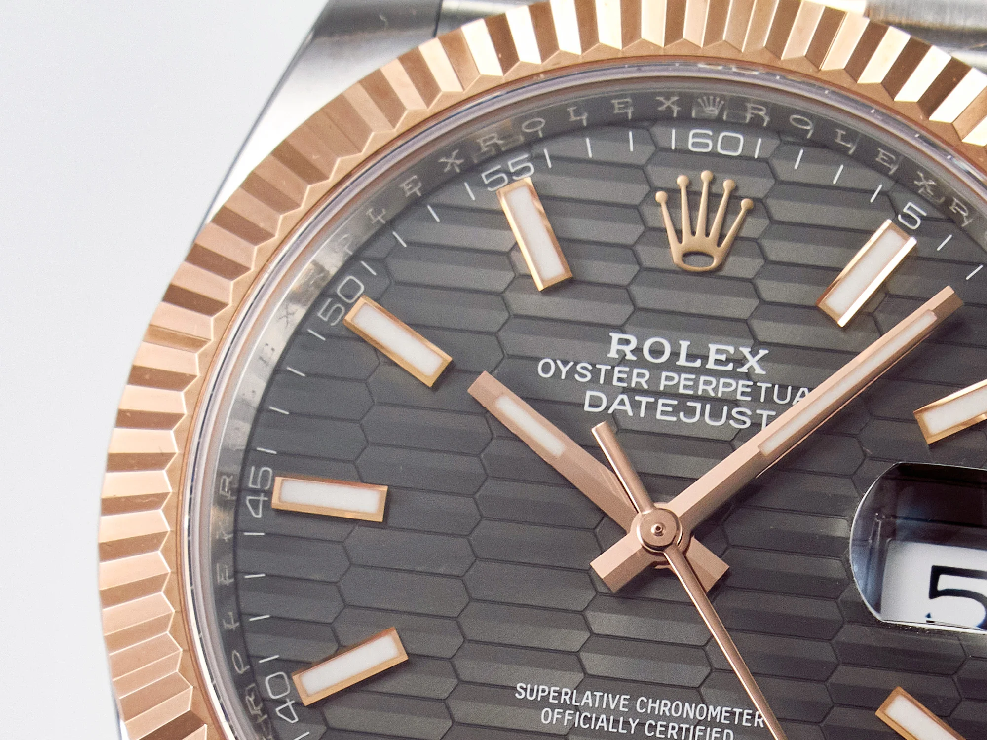 DateJust 41 126331 ARF 1:1 Best Edition 904L Steel Gray Textured Dial on SS/RG Jubilee Bracelet SH3235(Gain Weight)