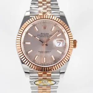 DateJust 41 126331 ARF 1:1 Best Edition 904L Steel RG Dial on SS/RG Jubilee Bracelet SH3235（Gain Weight）