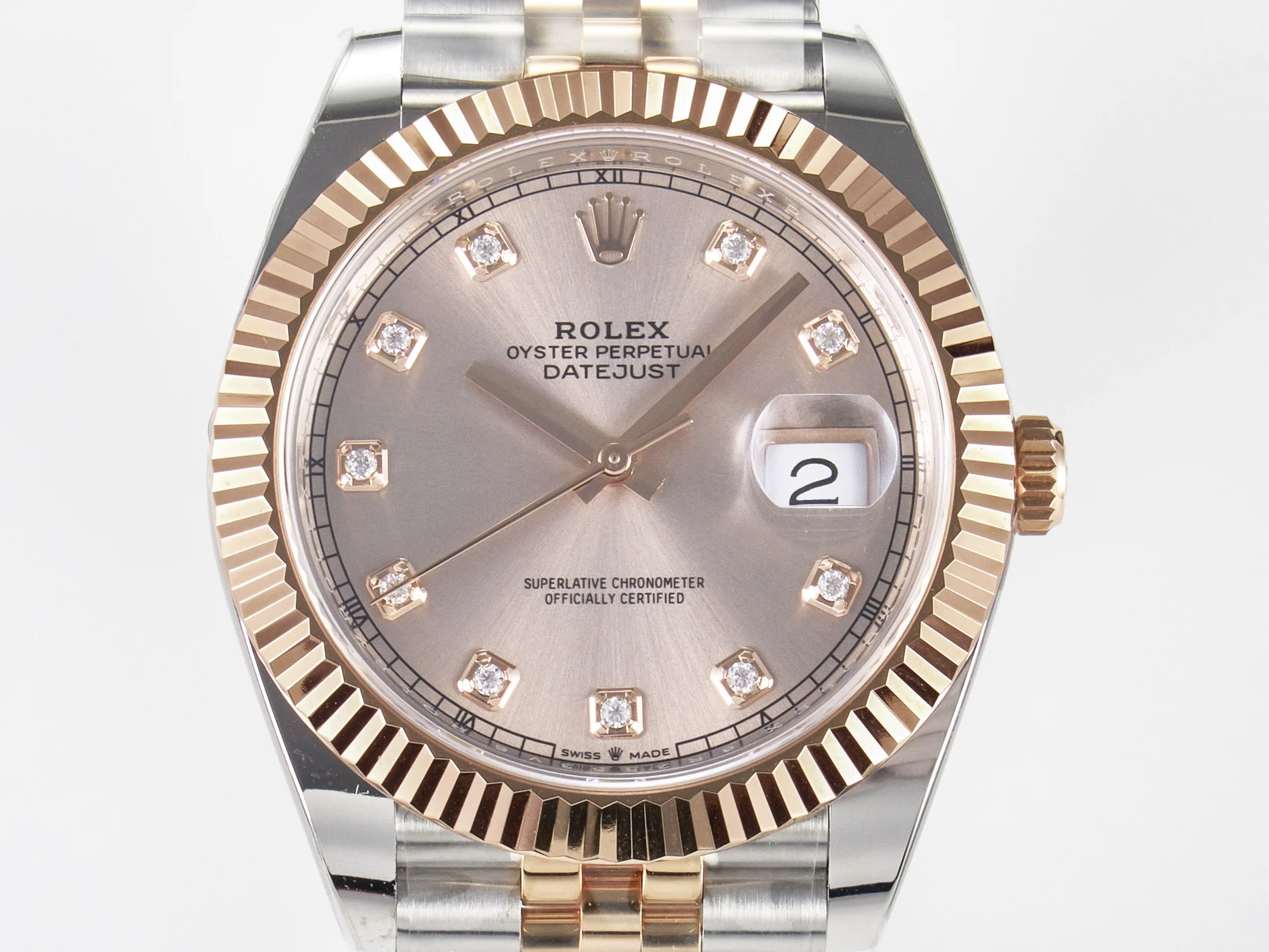 DateJust 41 126331 ARF 1:1 Best Edition 904L Steel RG Diamonds Dial on SS/RG Jubilee Bracelet SH3235(Gain Weight)