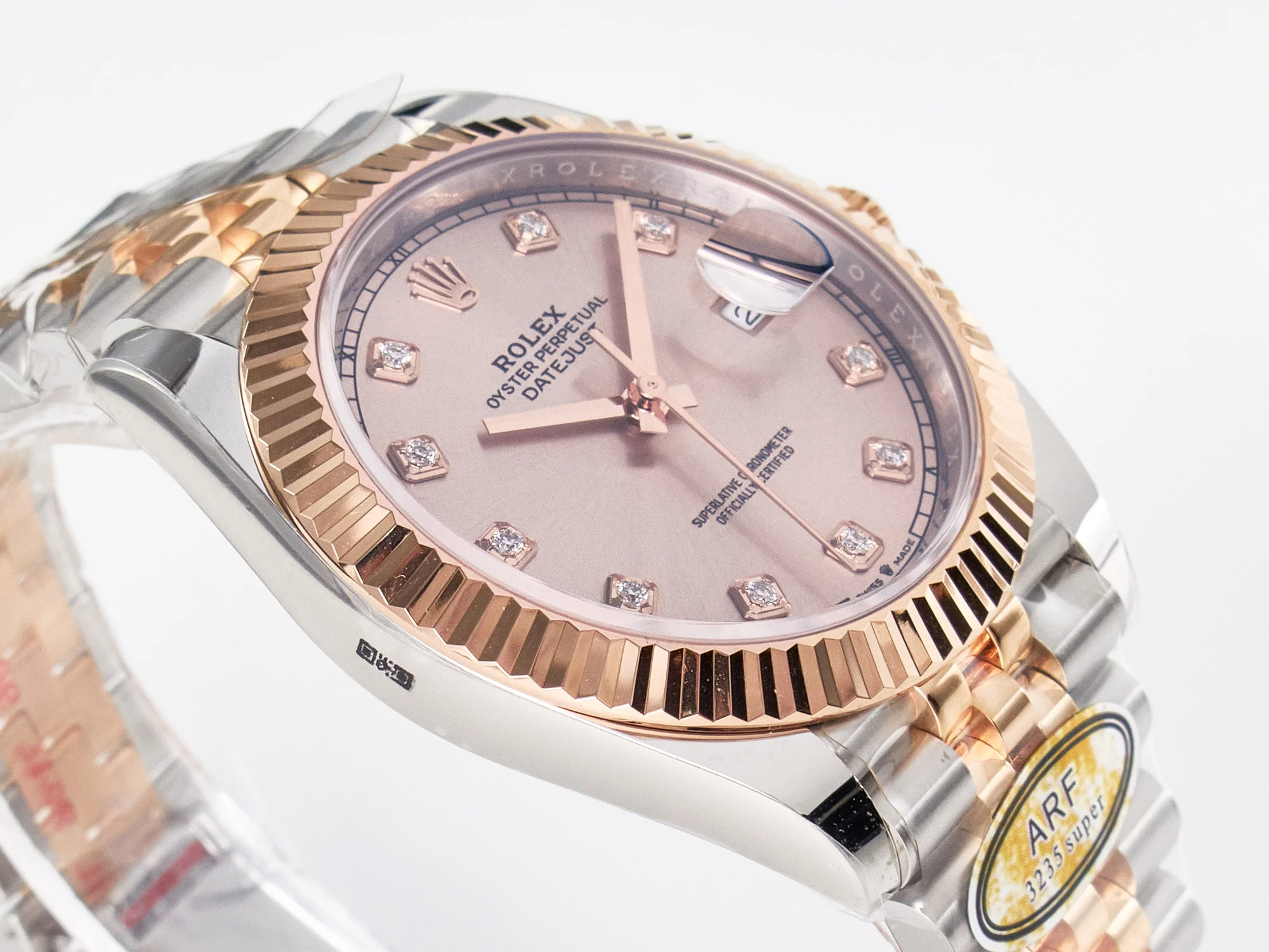 DateJust 41 126331 ARF 1:1 Best Edition 904L Steel RG Diamonds Dial on SS/RG Jubilee Bracelet SH3235(Gain Weight)