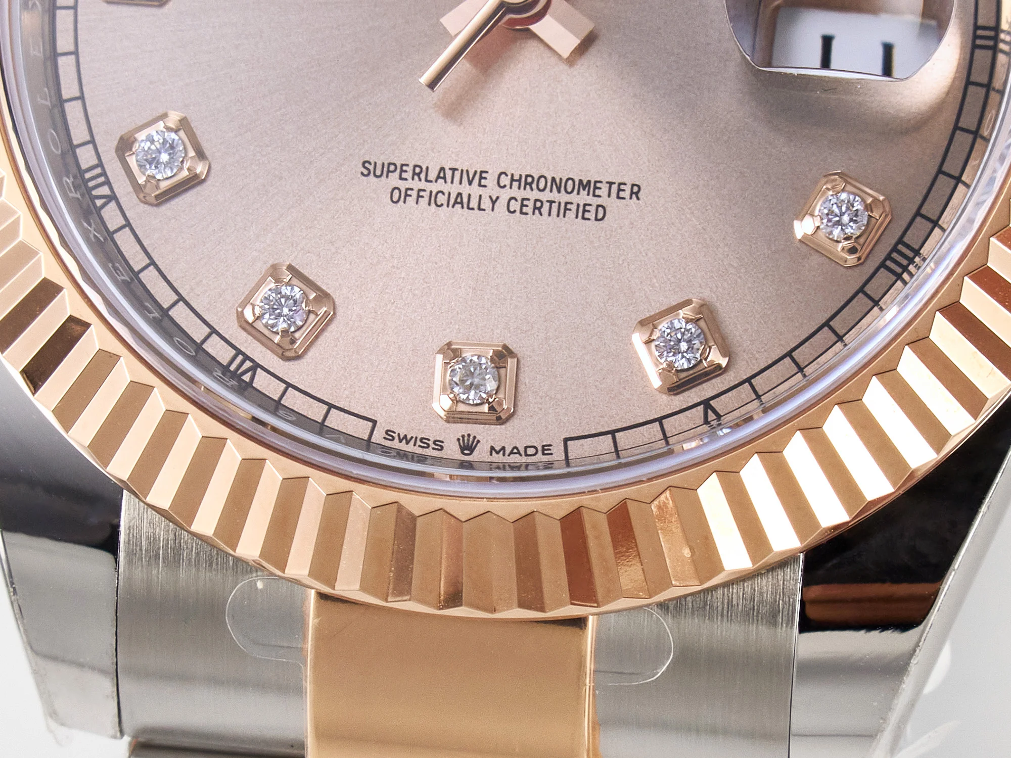 DateJust 41 126331 ARF 1:1 Best Edition 904L Steel RG Diamonds Dial on SS/RG Oyster Bracelet SH3235(Gain Weight)