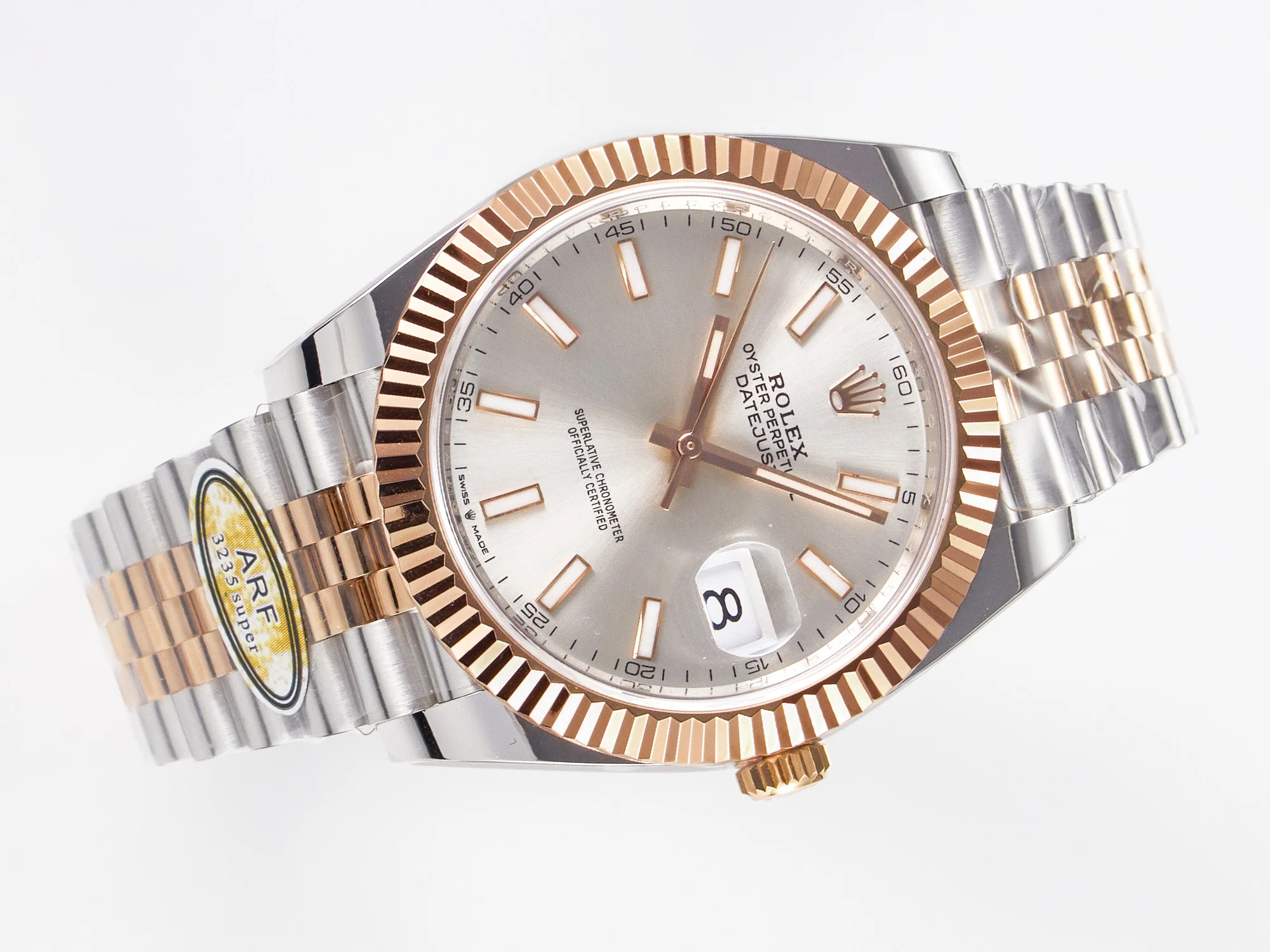 DateJust 41 126331 ARF 1:1 Best Edition 904L Steel Silver Dial on SS/RG Jubilee Bracelet SH3235(Gain Weight)