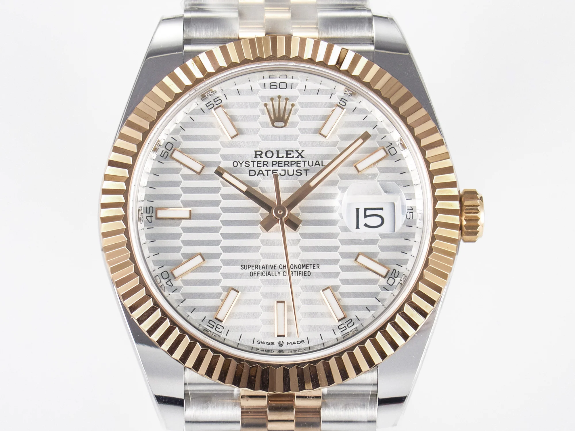 DateJust 41 126331 ARF 1:1 Best Edition 904L Steel Silver Textured Dial on SS/RG Jubilee Bracelet SH3235(Gain Weight)