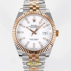 DateJust 41 126331 ARF 1:1 Best Edition 904L Steel White Dial on SS/RG Jubilee Bracelet SH3235（Gain Weight）