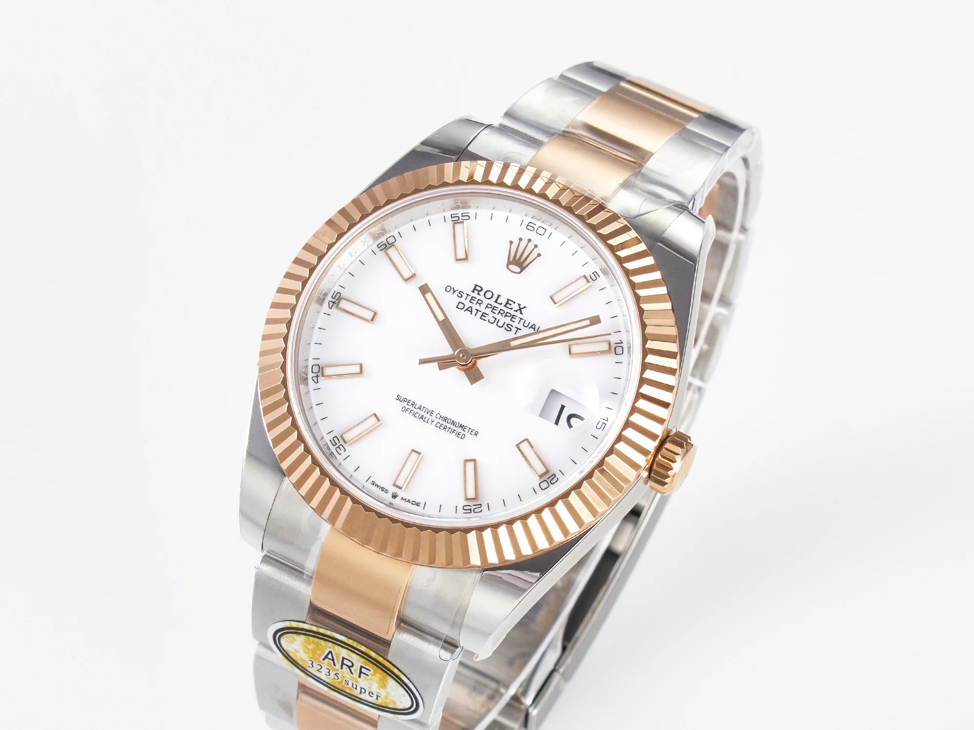 DateJust 41 126331 ARF 1:1 Best Edition 904L Steel White Dial on SS/RG Oyster Bracelet SH3235(Gain Weight)
