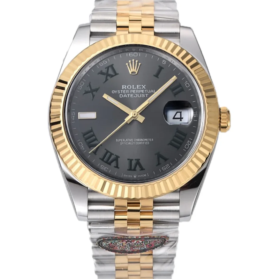Datejust 41 126333 Slate Dial Stick Markers in YellowSteel on Jubilee Bracelet