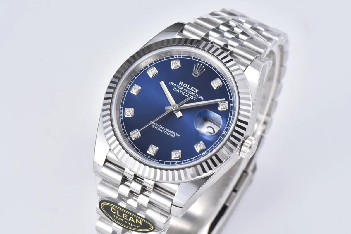 Datejust 41 126334 Bright Blue Dial Diamond Markers on Jubilee Bracelet