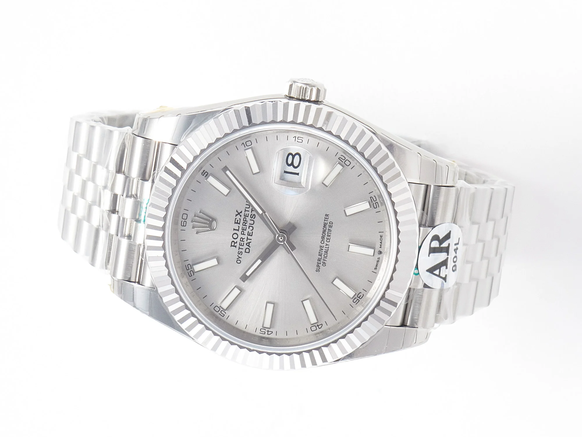 DateJust 41 126334 Fluted Bezel ARF 1:1 Best Edition 904L Steel Silver Stick Dial on Jubilee Bracelet VR3235