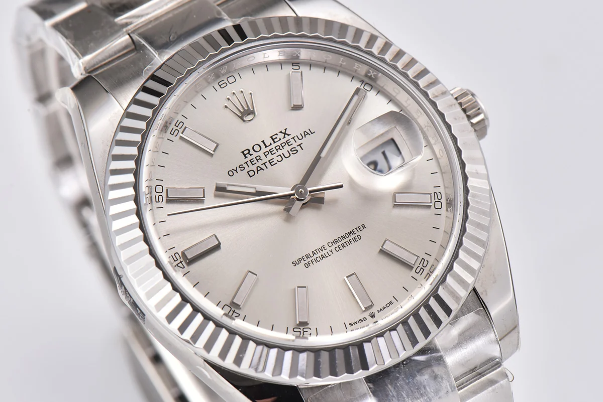 Datejust 41 126334 Silver Dial Stick Markers on Oyster Bracelet