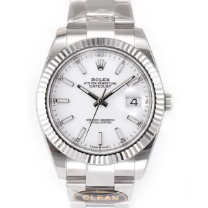 Datejust 41 126334 White Dial Stick Markers on Oyster Bracelet