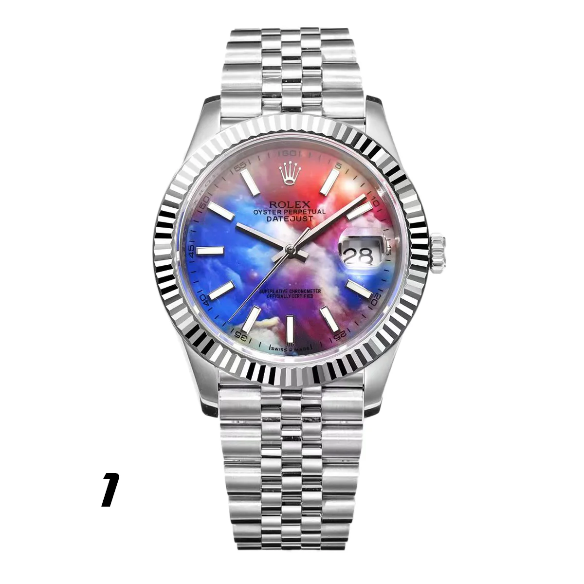 Datejust 41 Custom Dial with Stick Marker in Steel
