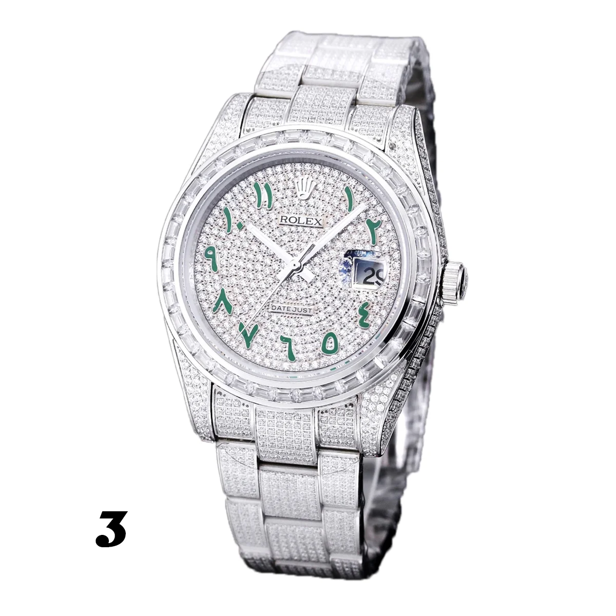 Datejust 41 Custom Diamond Paved Dial in Steel