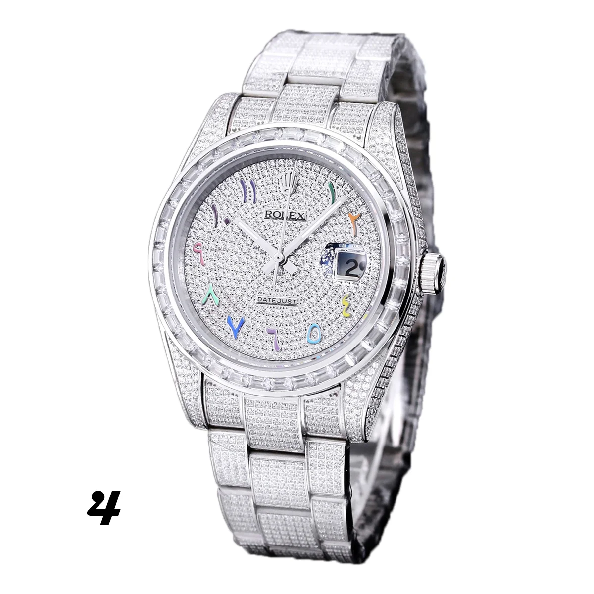 Datejust 41 Custom Diamond Paved Dial in Steel