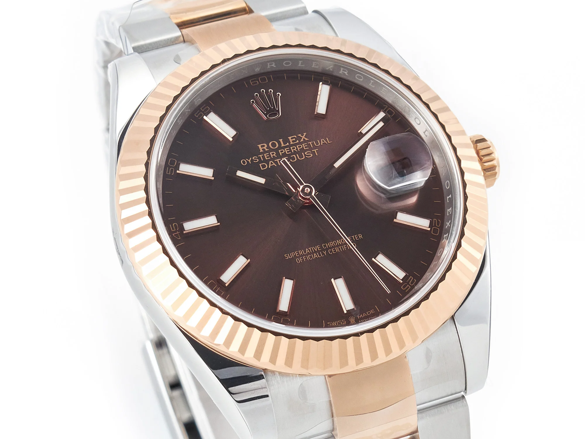 DateJust 41mm 126331 904L SS/RG Clean 1:1 Best Edition Brown Dial on Oyster Bracelet VR3235