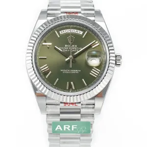 Day Date 40 SS 228239 ARF 1:1 Best Edition Green Roman Dial on President Bracelet VR3255