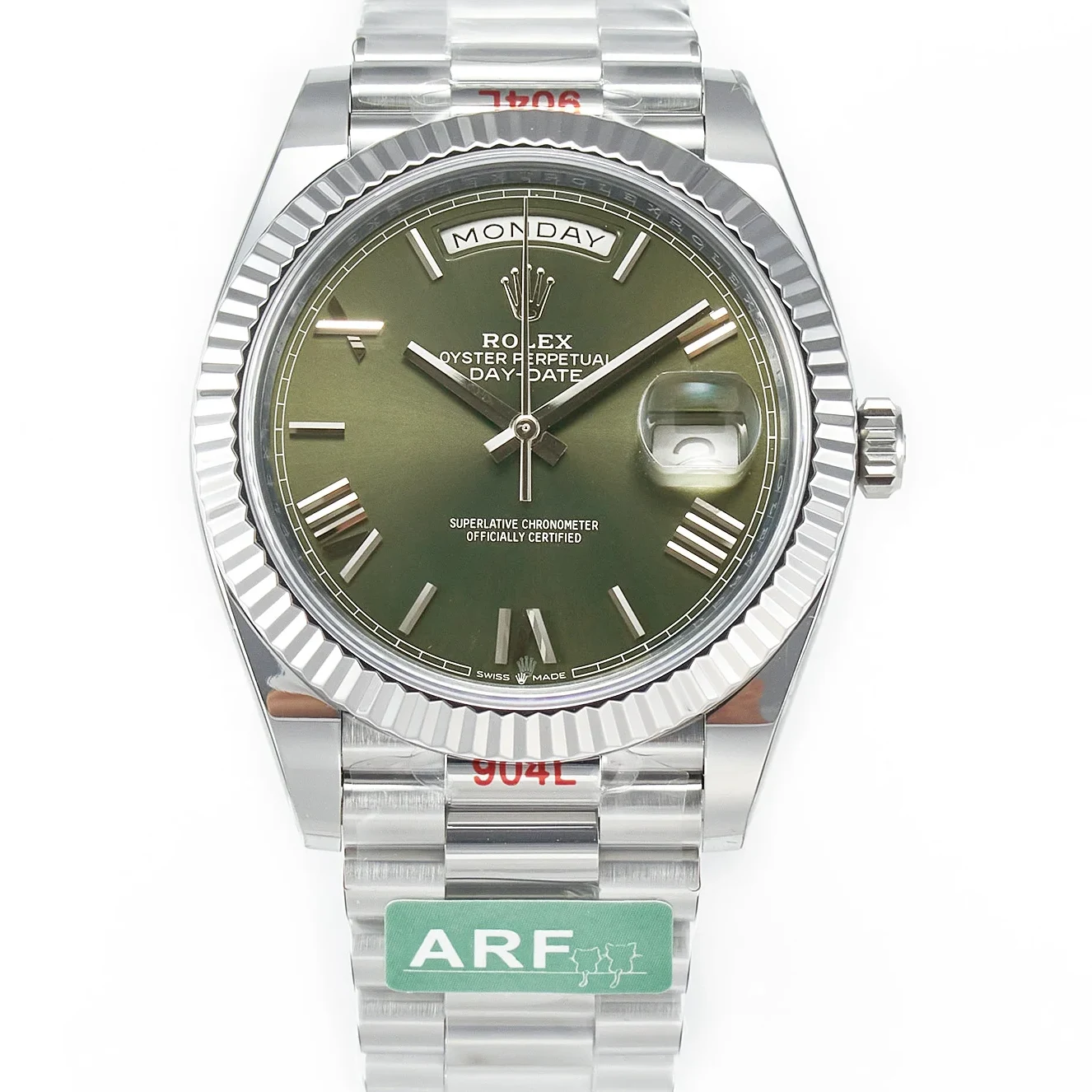 Day Date 40 SS 228239 ARF 1:1 Best Edition Green Roman Dial on President Bracelet VR3255