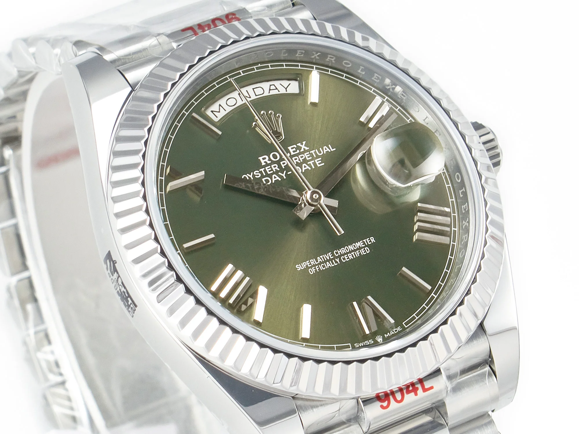 Day Date 40 SS 228239 ARF 1:1 Best Edition Green Roman Dial on President Bracelet VR3255