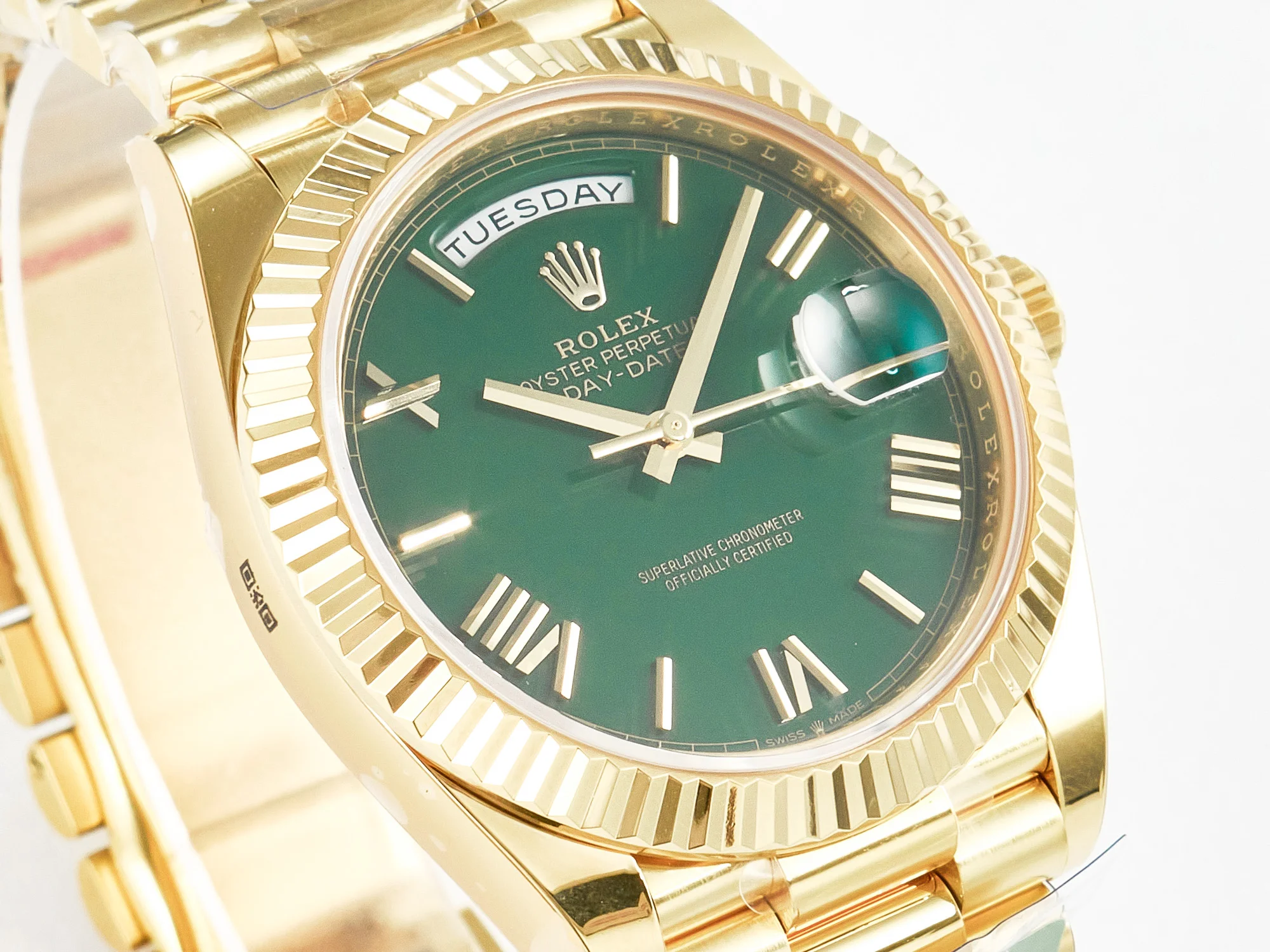 Day Date 40 YG 228238 ARF 1:1 Best Edition Green Roman Dial on President Bracelet VR3255
