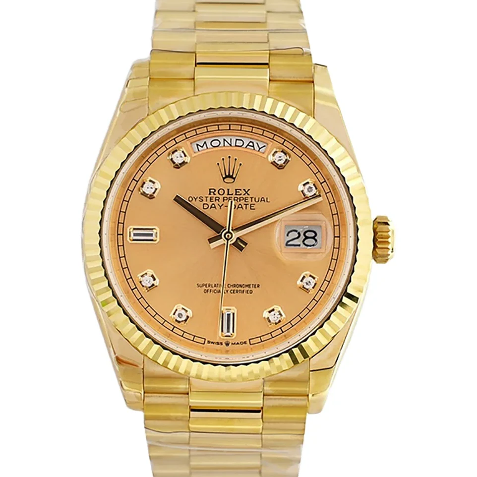 Daydate 36 128238 Champagne Dial in Yellow Gold
