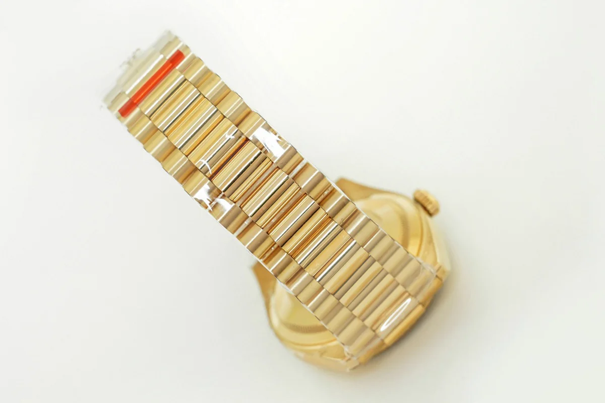 Daydate 36 128238 White Dial with Sticker in Yellow Gold