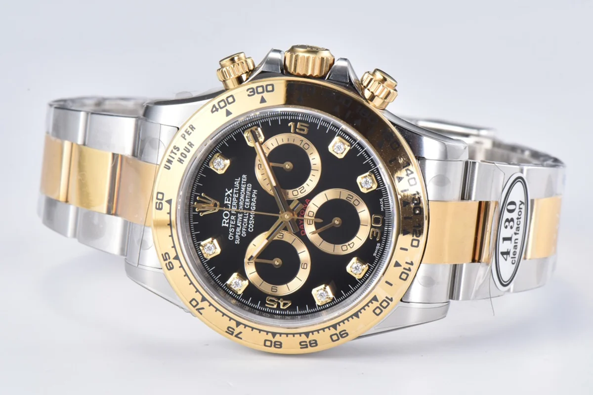 Daytona 116503LN Black Dial with Diamond Maker in Steel/Yellow Gold