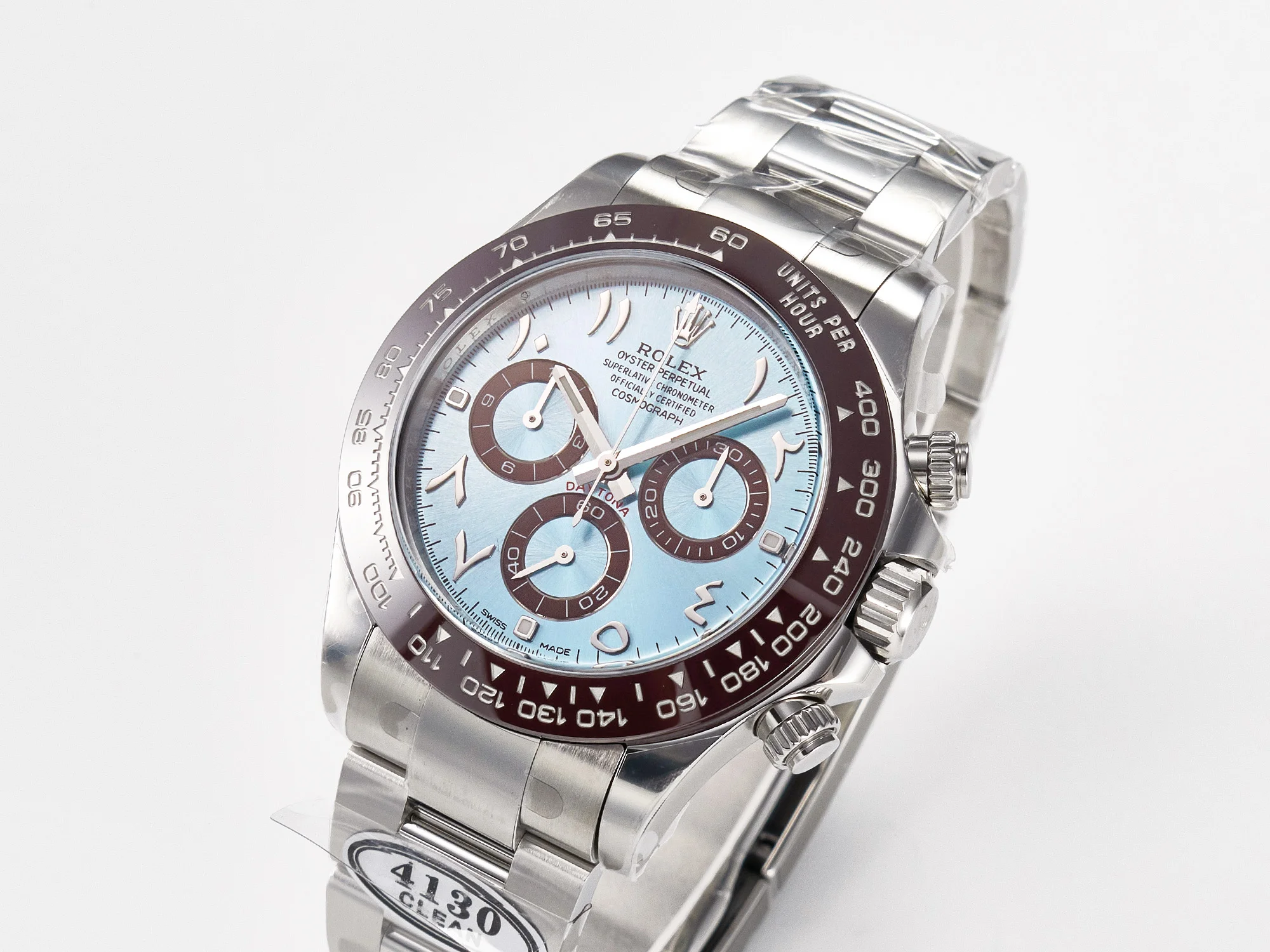 Daytona 116506 Clean 1:1 Best Edition Ice Blue Dial Arabic Markers on SS Bracelet SA4130 V2