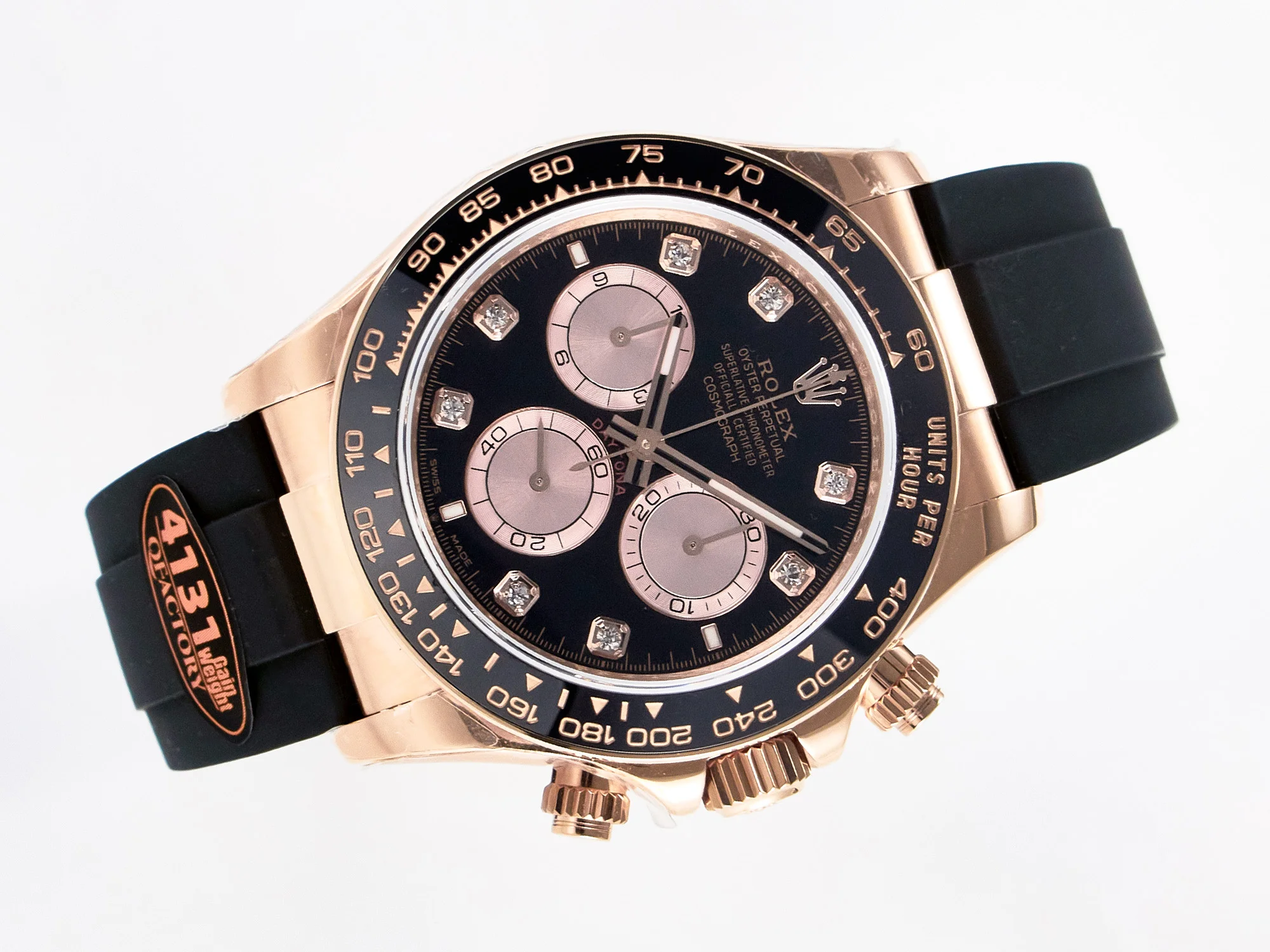 Daytona 126515 QF 1:1 Best Edition Black/RG Diamonds Dial on Oysterflex Strap SH4131 V6(Gain Weight)