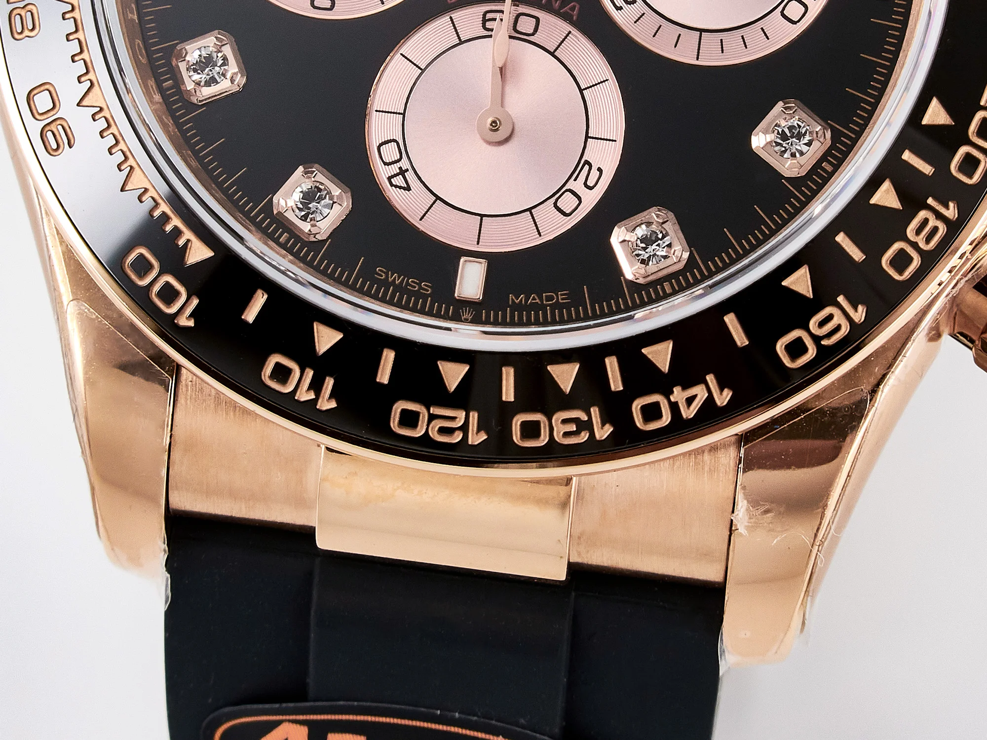 Daytona 126515 QF 1:1 Best Edition Black/RG Diamonds Dial on Oysterflex Strap SH4131 V6(Gain Weight)