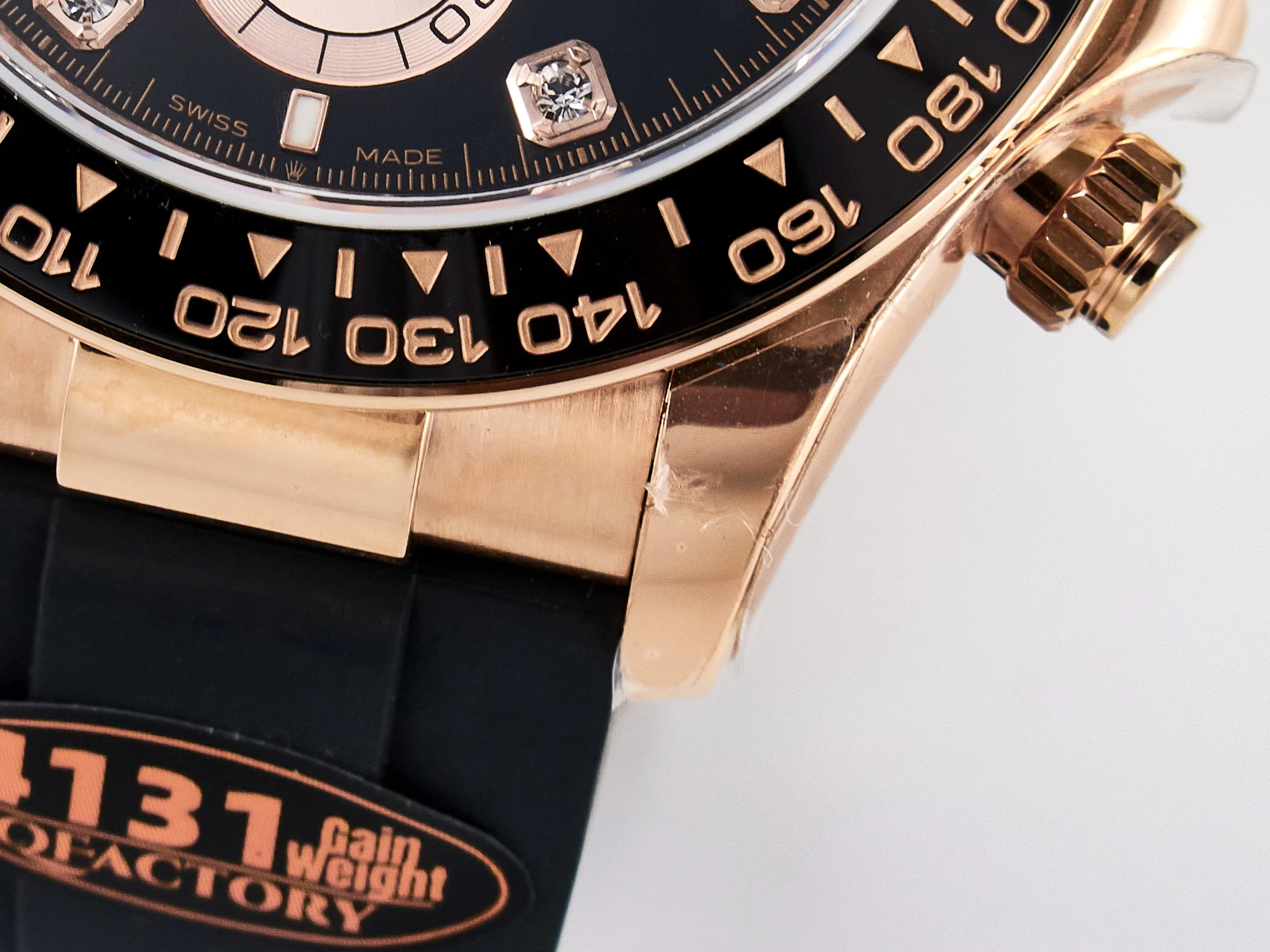 Daytona 126515 QF 1:1 Best Edition Black/RG Diamonds Dial on Oysterflex Strap SH4131 V6(Gain Weight)