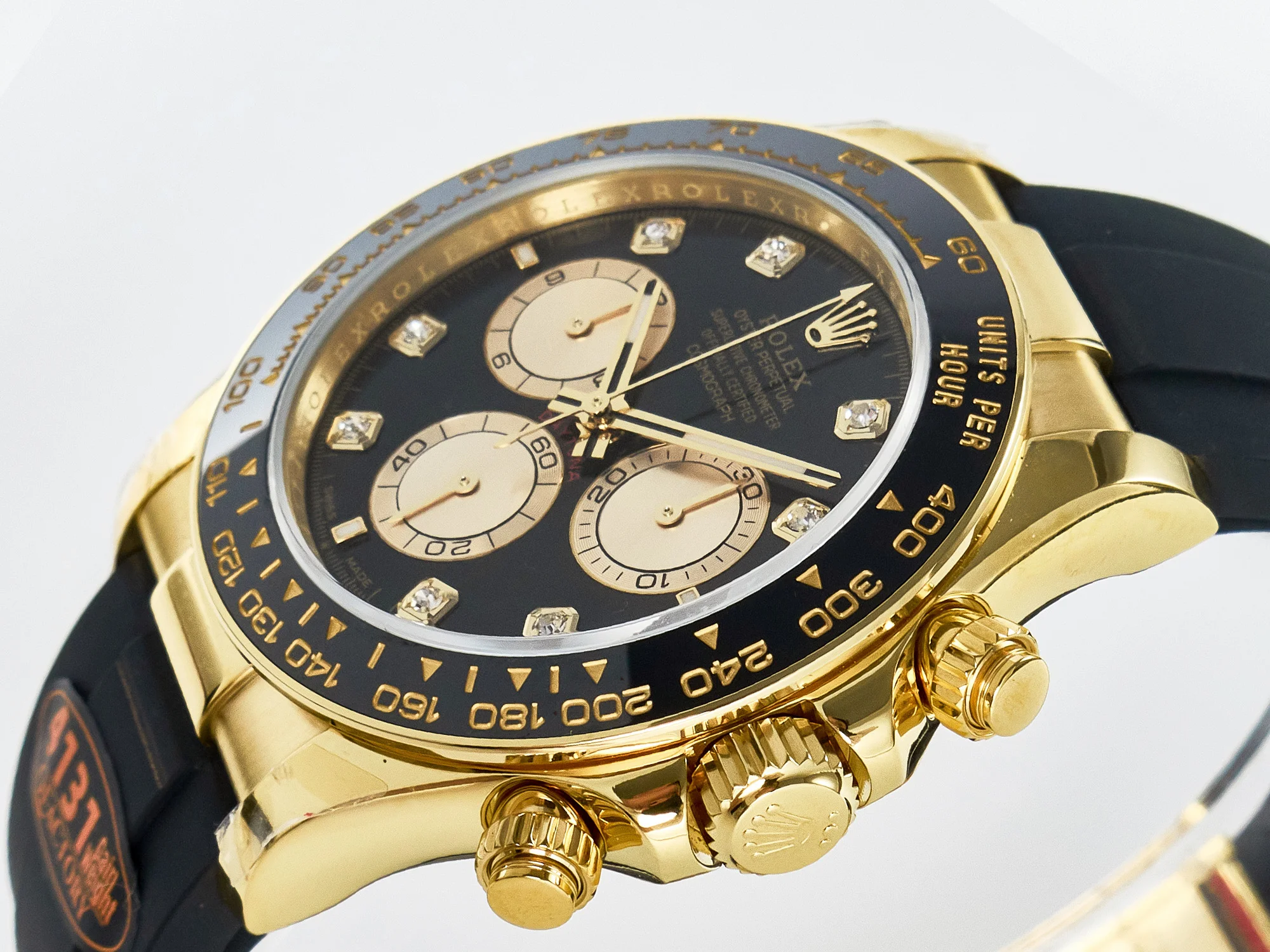 Daytona 126518 QF 1:1 Best Edition Black/YG Diamonds Dial on Oysterflex Strap SH4131 V6(Gain Weight)