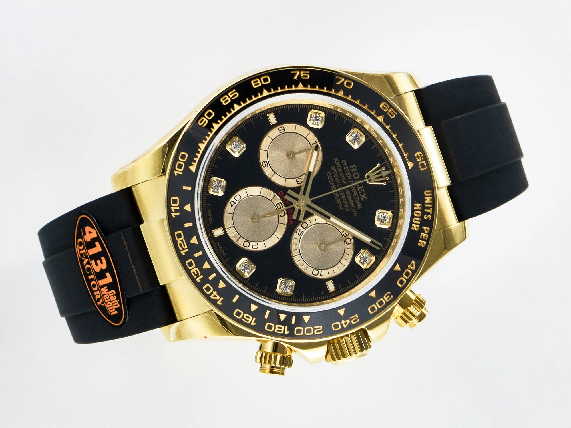 Daytona 126518 QF 1:1 Best Edition Black/YG Diamonds Dial on Oysterflex Strap SH4131 V6(Gain Weight)