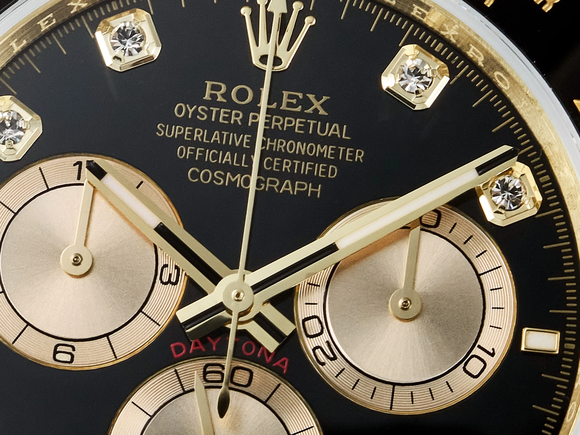 Daytona 126518 QF 1:1 Best Edition Black/YG Diamonds Dial on Oysterflex Strap SH4131 V6(Gain Weight)