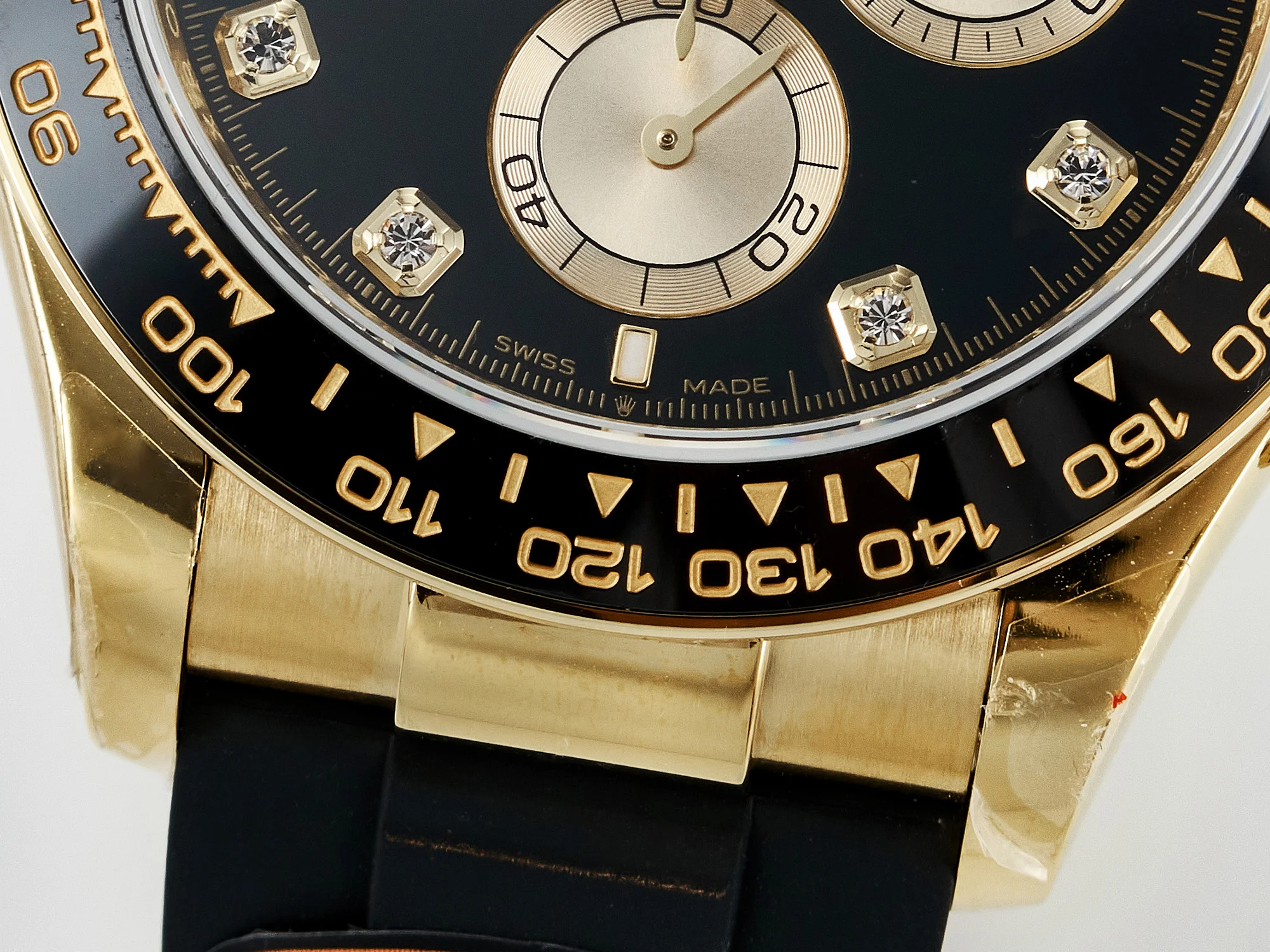 Daytona 126518 QF 1:1 Best Edition Black/YG Diamonds Dial on Oysterflex Strap SH4131 V6(Gain Weight)