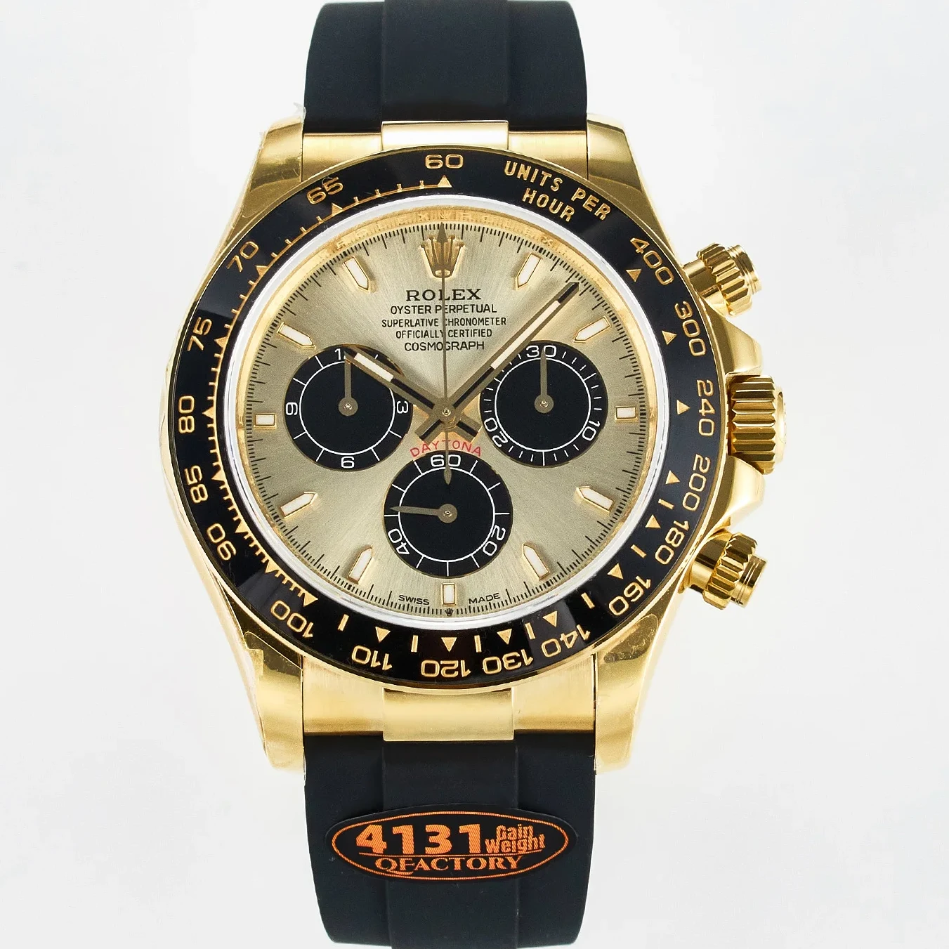 Daytona 126518 QF 1:1 Best Edition YG/Black Dial on Oysterflex Strap SH4131 V6(Gain Weight)