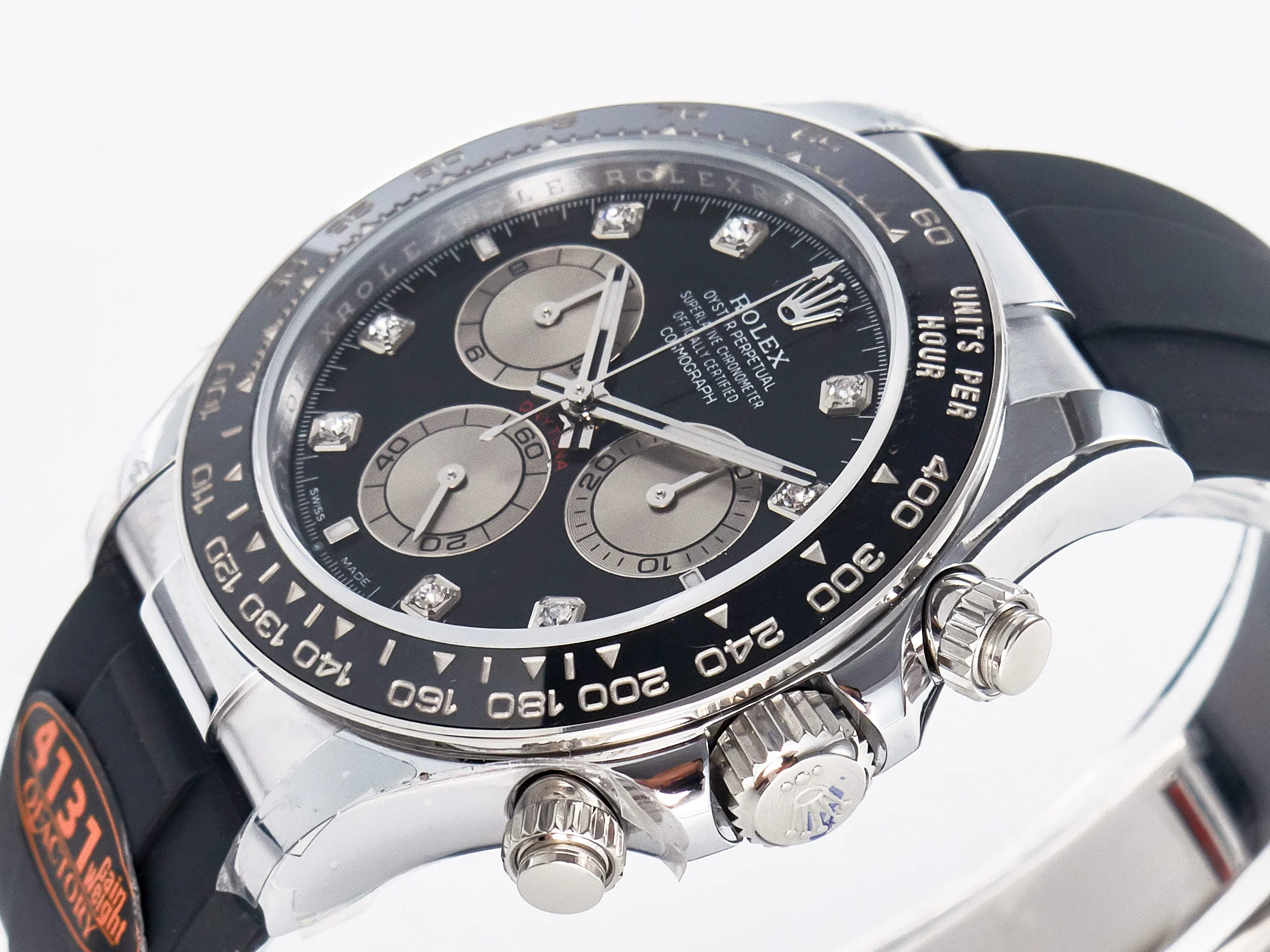 Daytona 126519 QF 1:1 Best Edition Black/Silver Diamonds Dial on Oysterflex Strap SH4131 V6(Gain Weight)