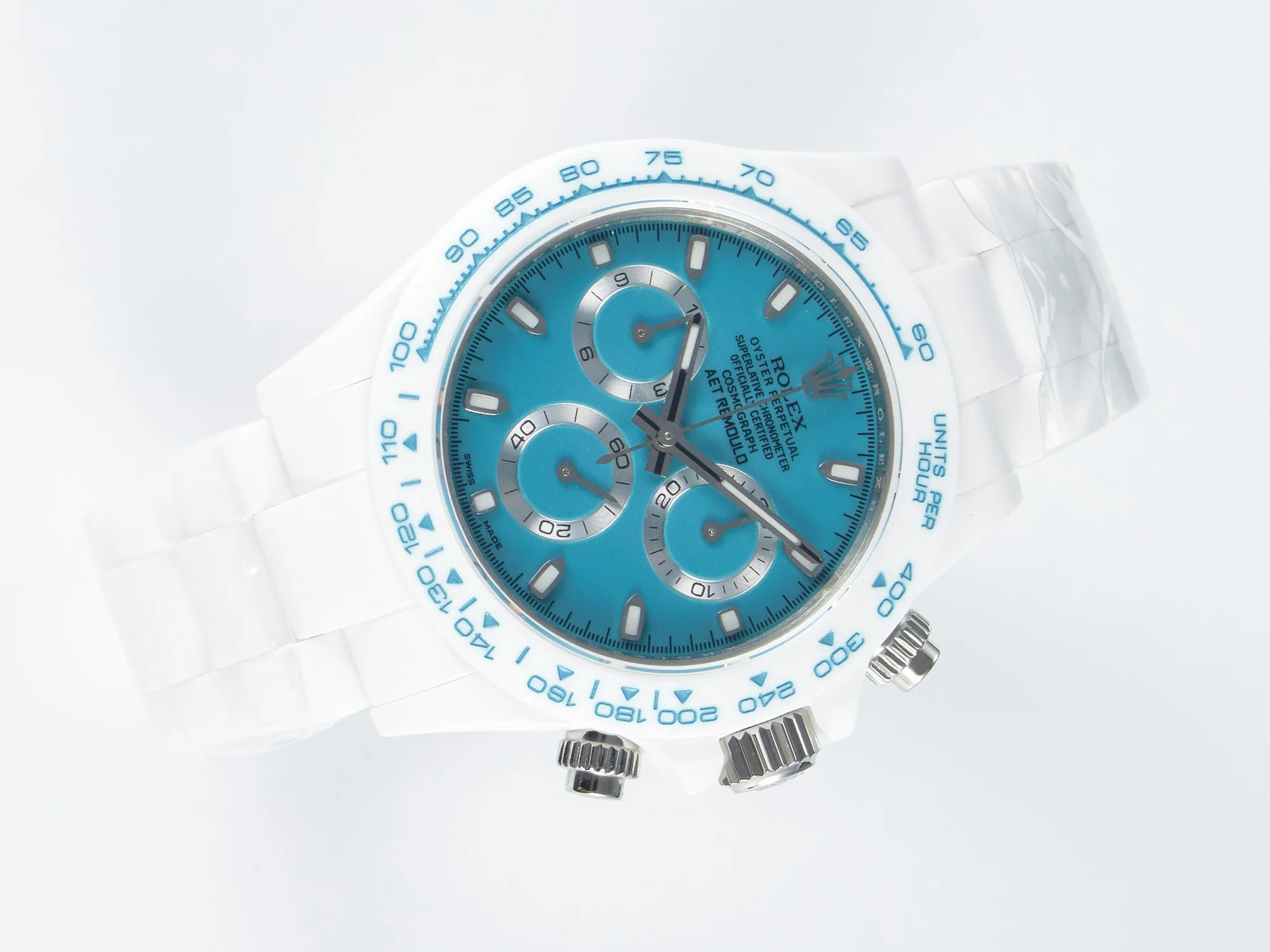 Daytona AET White Ceramic Case and Bracelet Tiffany Blue Dial N6F Best Edition SA4130