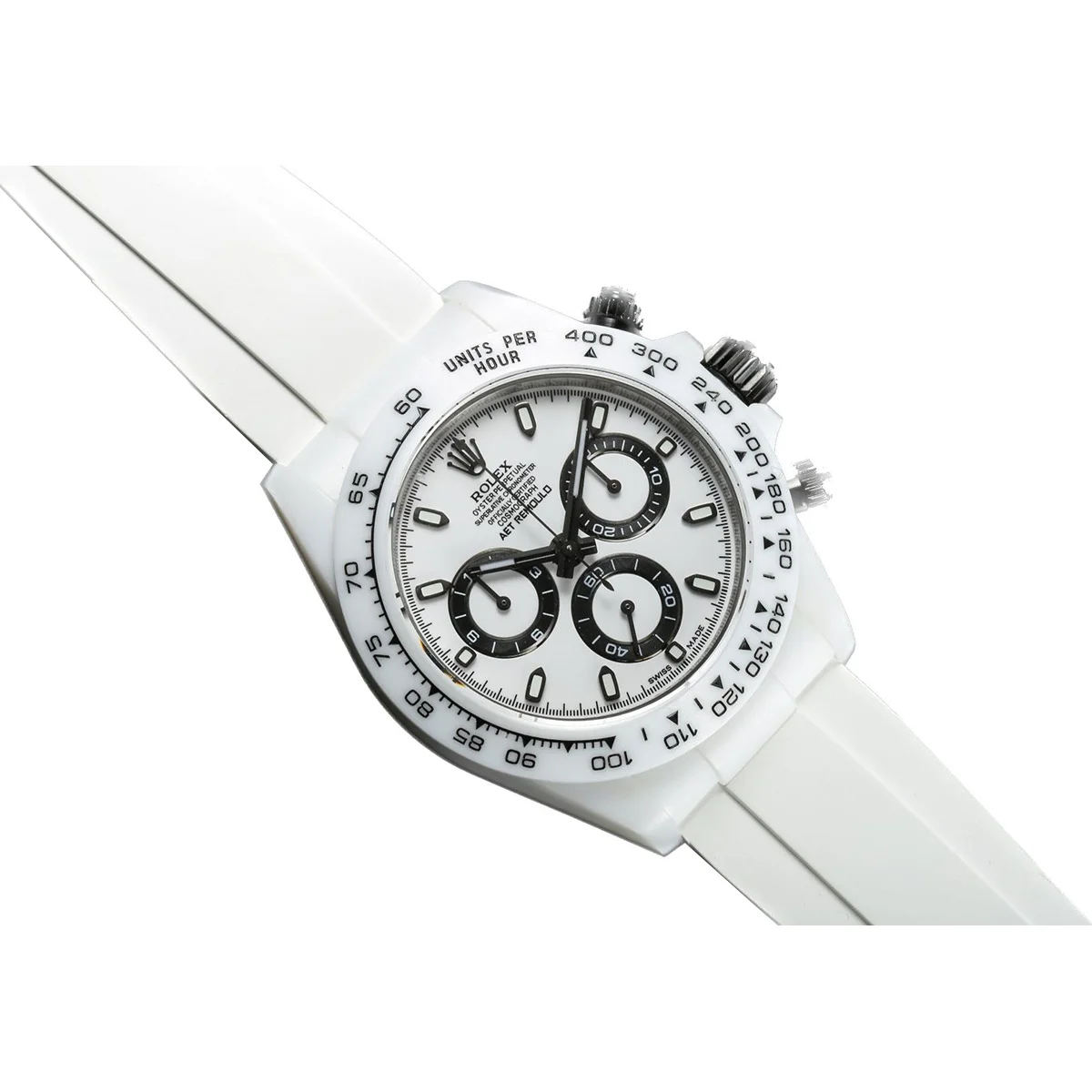 Daytona AET White Classic on Rubber Strap