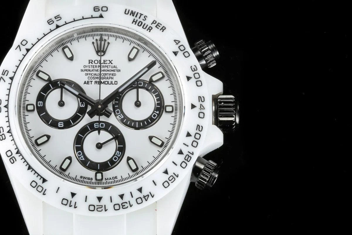 Daytona AET White Classic on Rubber Strap