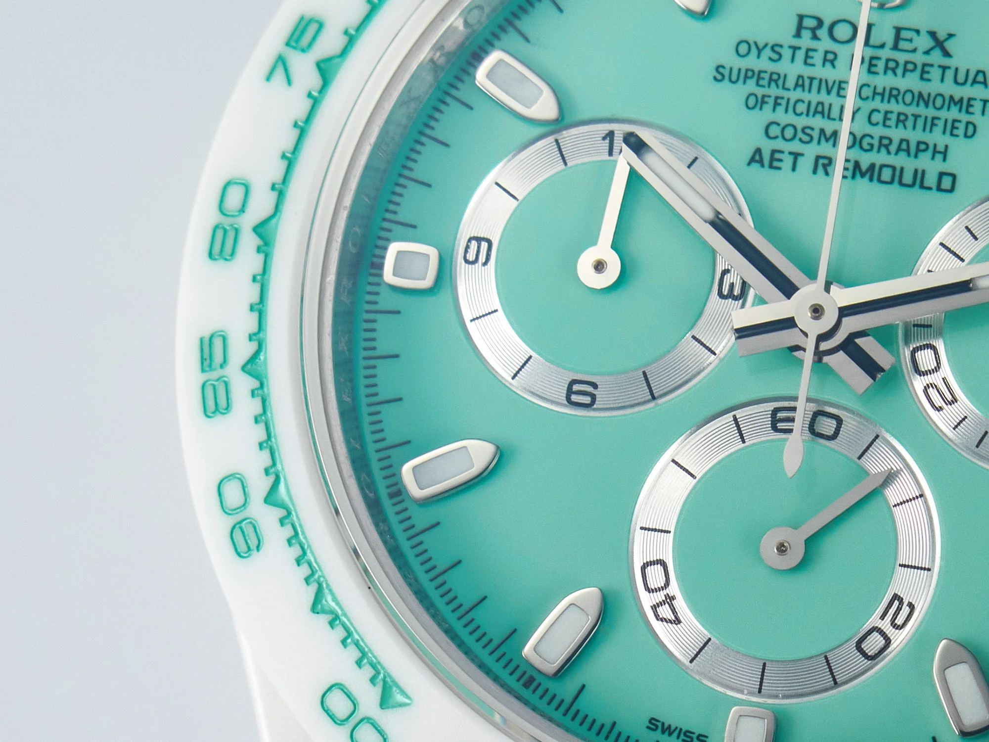 Daytona AET White Solid Ceramic Case and Bracelet Avocado Green Dial N6F 1:1 Best Edition DD4801